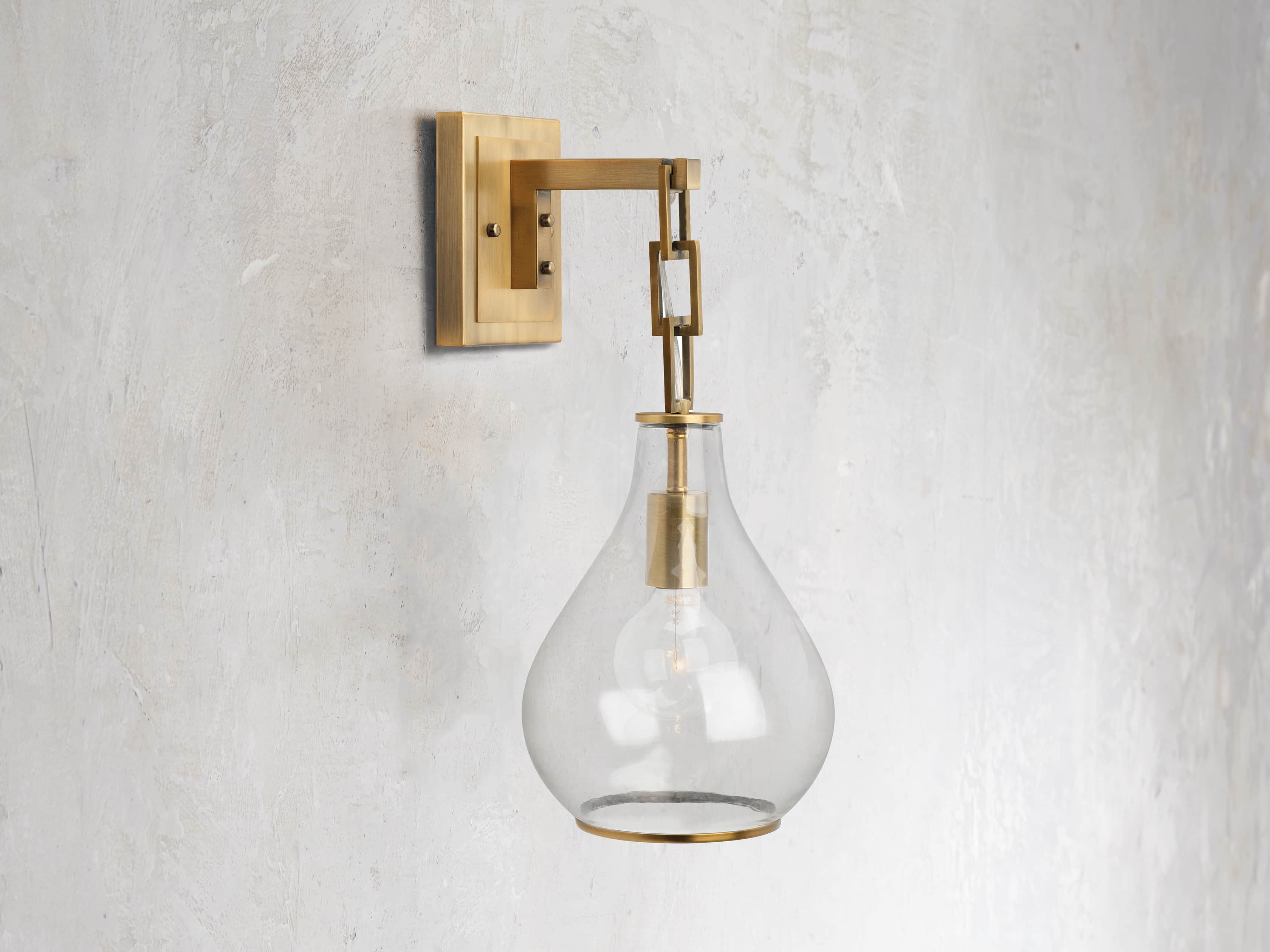 Lowell Sconce in Antique Brass, slide 4 of 6