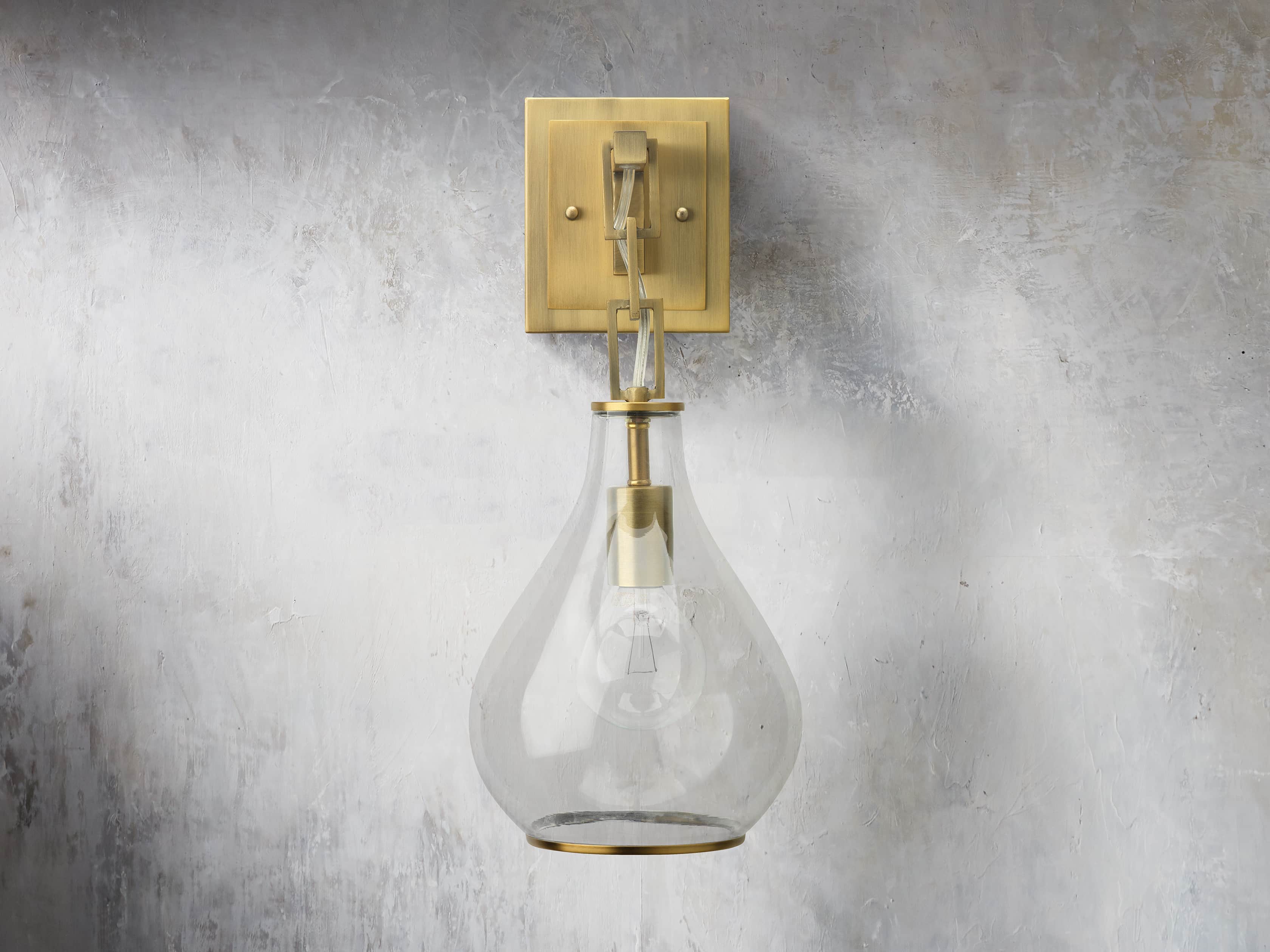 Lowell Sconce in Antique Brass, slide 2 of 6