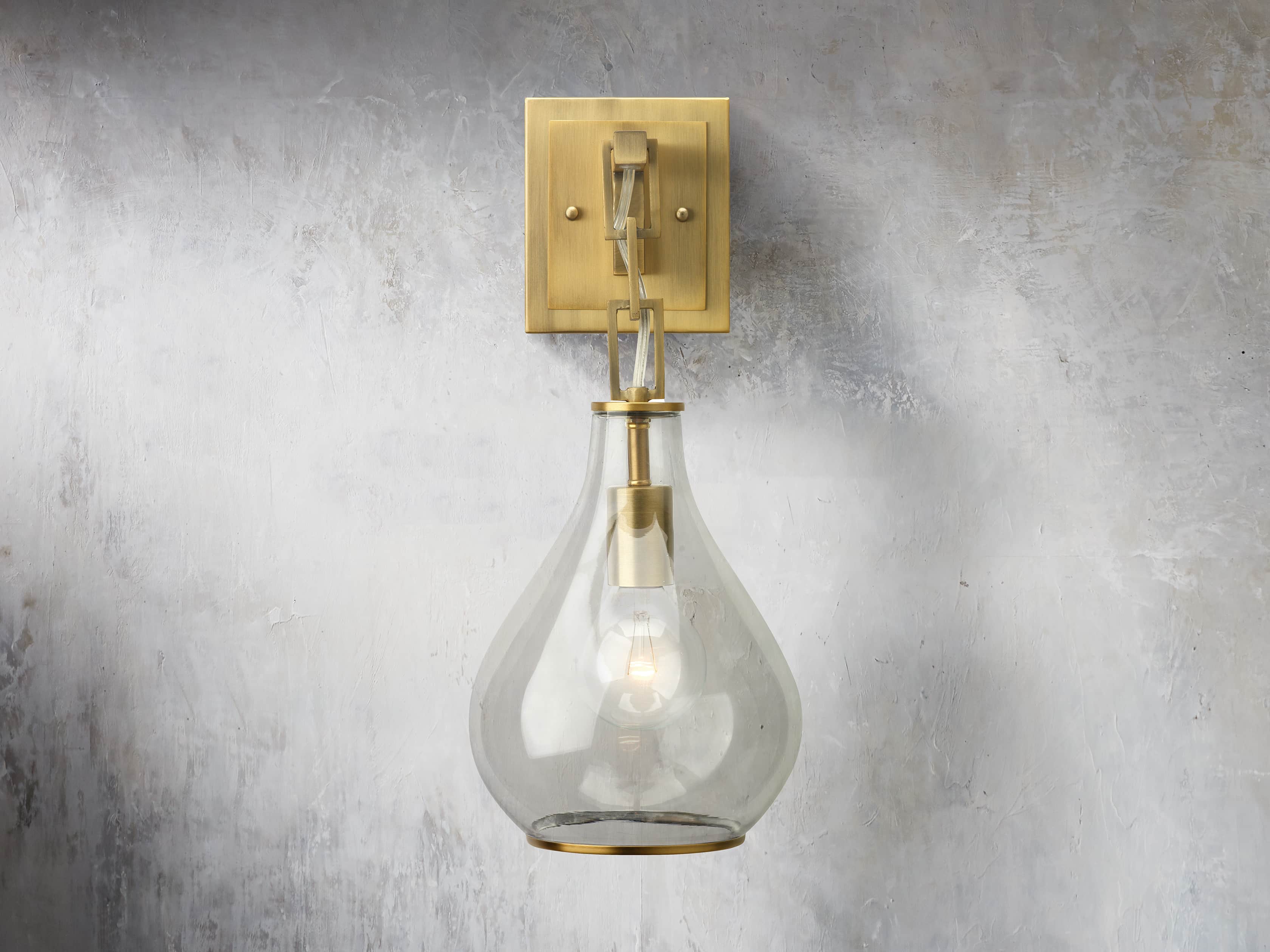Lowell Sconce in Antique Brass, slide 1 of 6