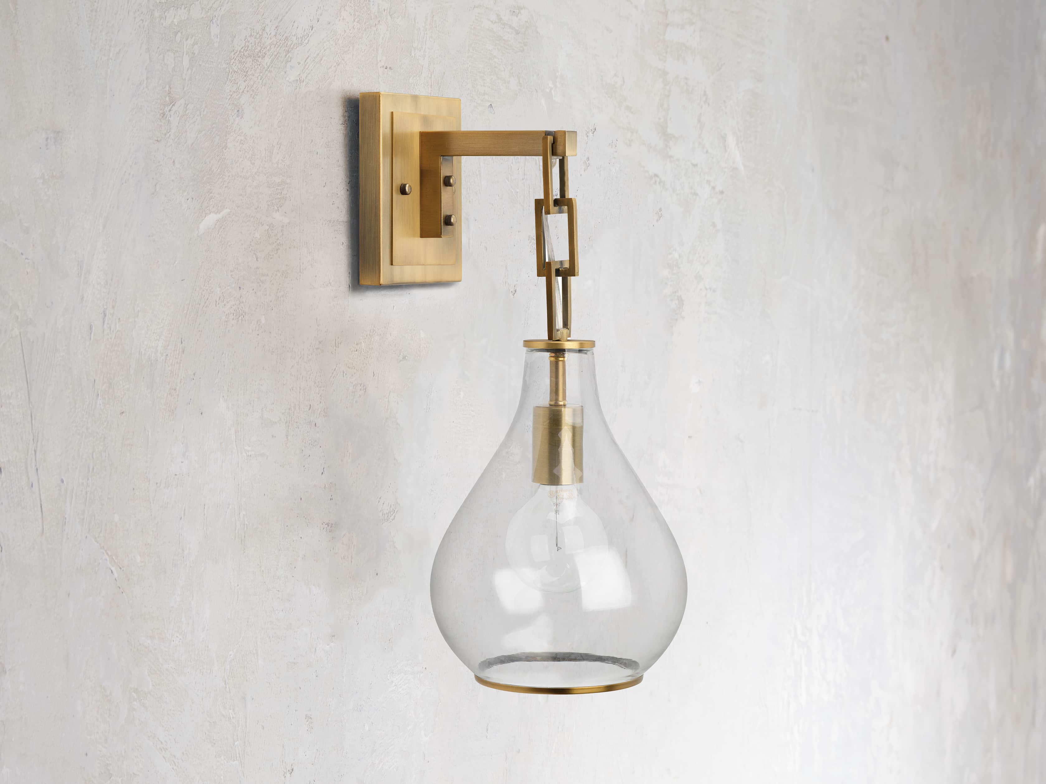 Lowell Sconce in Antique Brass, slide 3 of 6