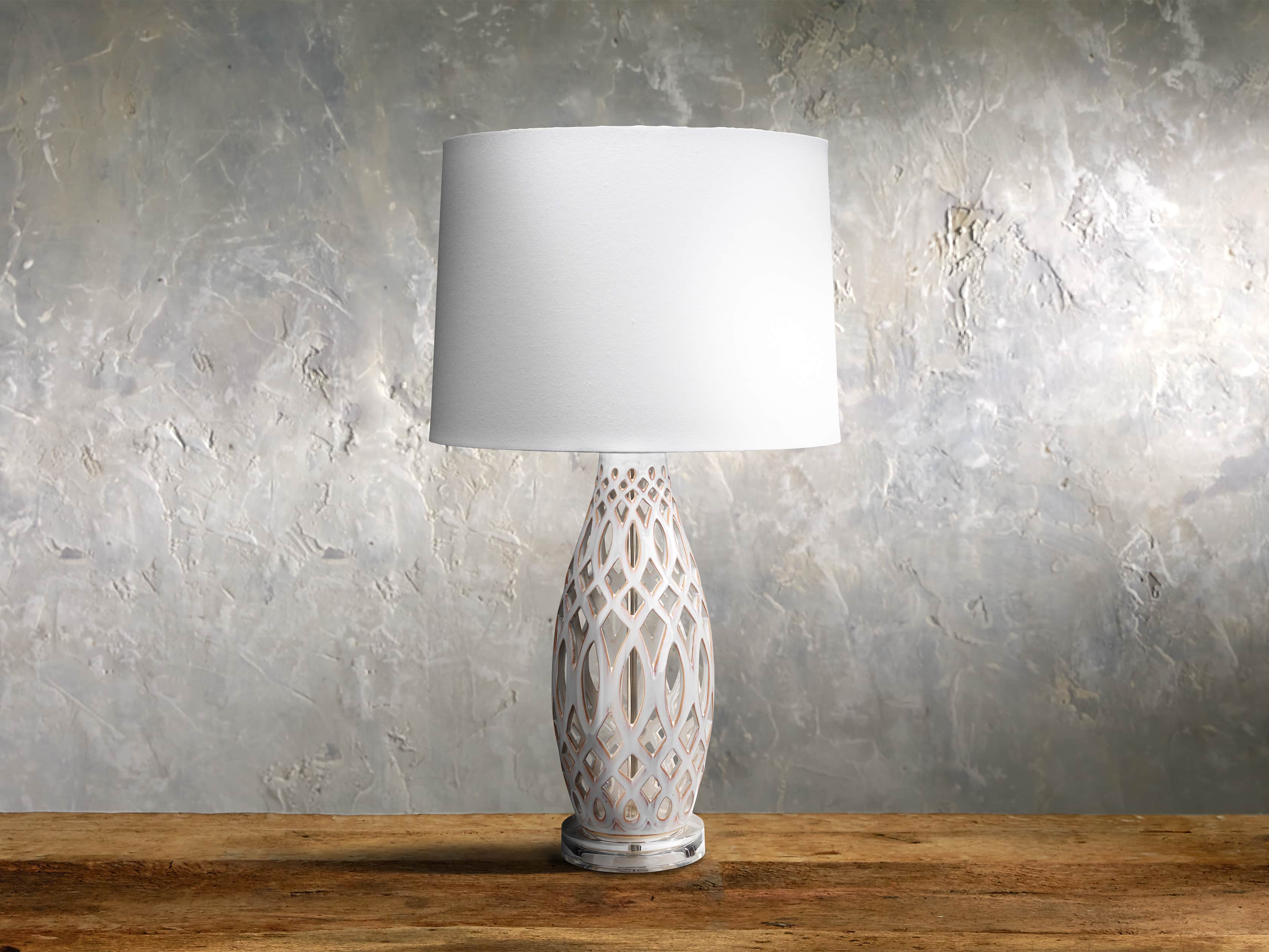 Roanne Table Lamp in Ivory, slide 1 of 1
