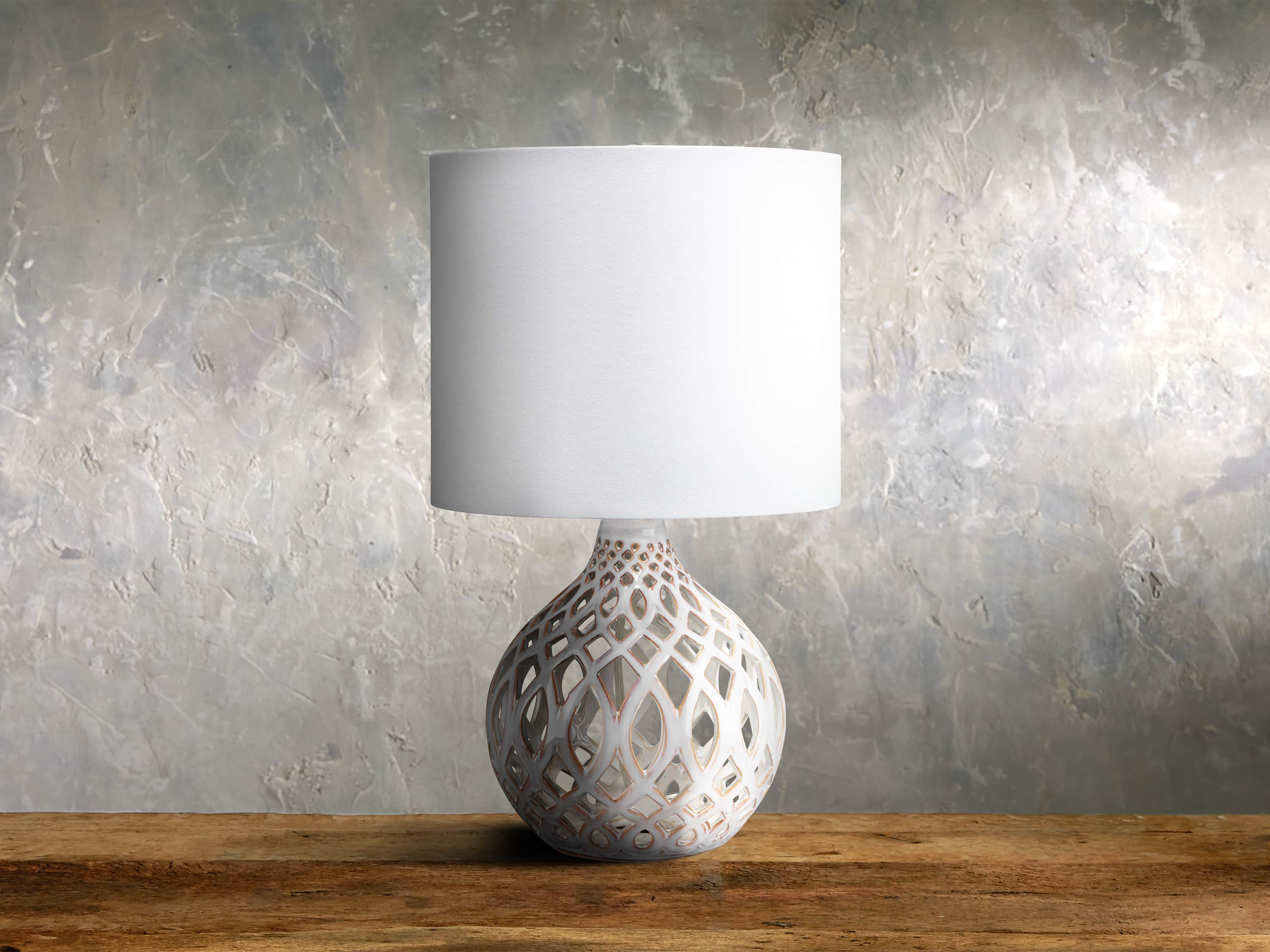 Roanne Petite Table Lamp in Ivory, slide 1 of 1