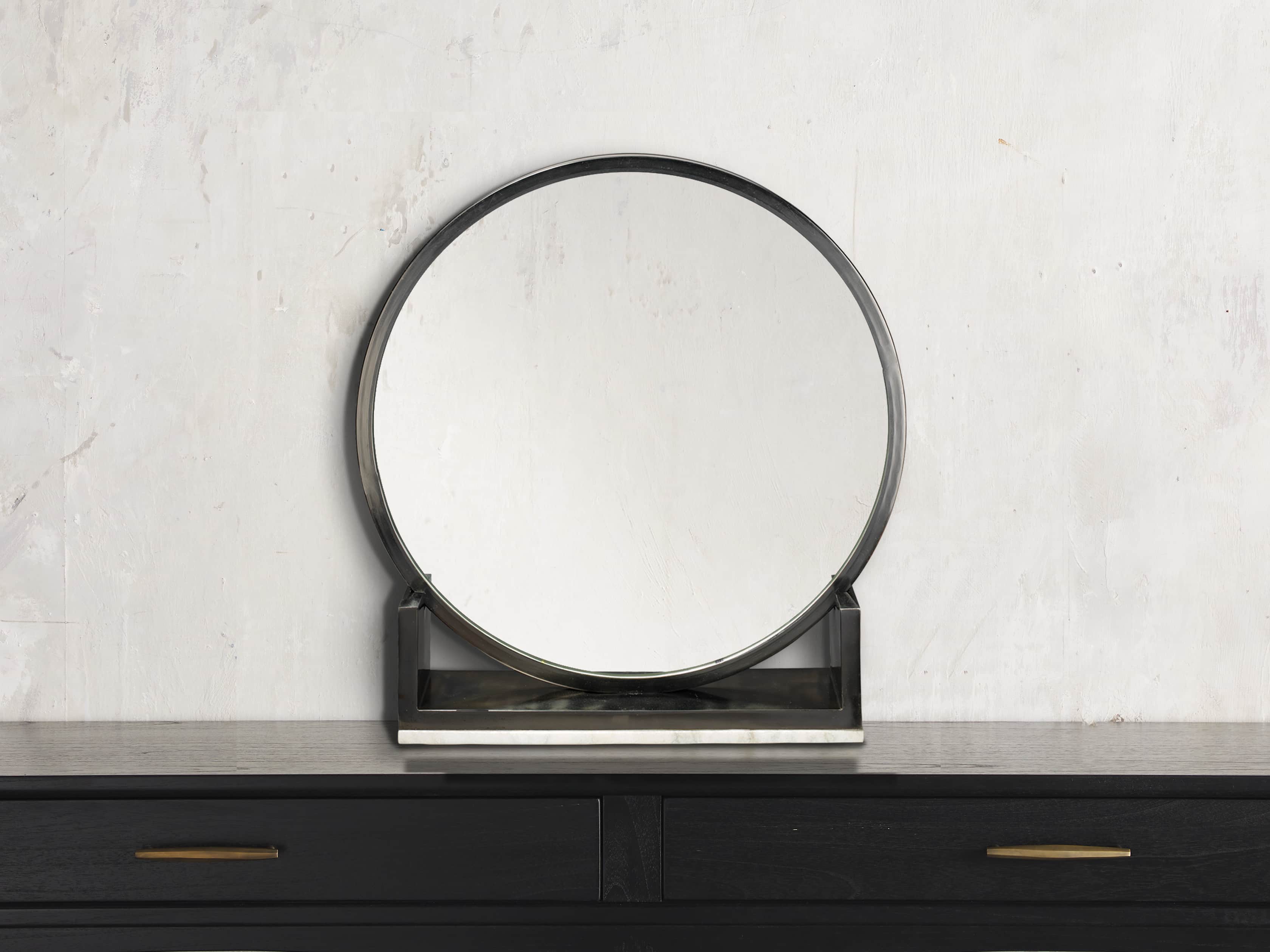 MINERVA 25" TABLETOP MIRROR IN IRON, slide 2 of 3