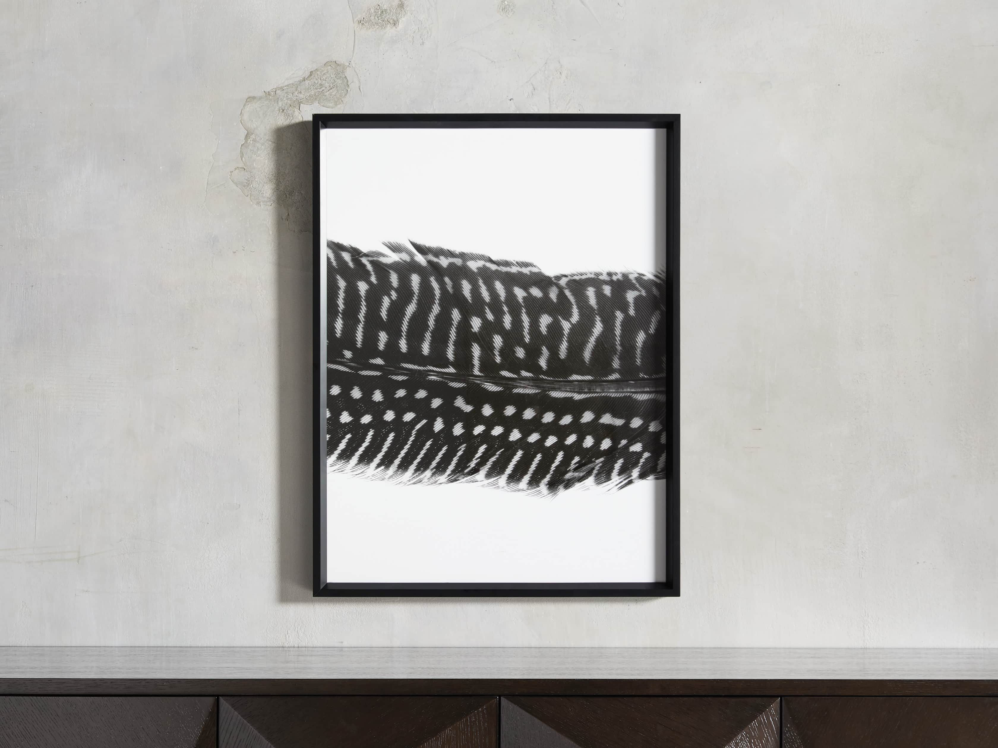 Pheasant Feather Triptych Framed Print, slide 3 of 11