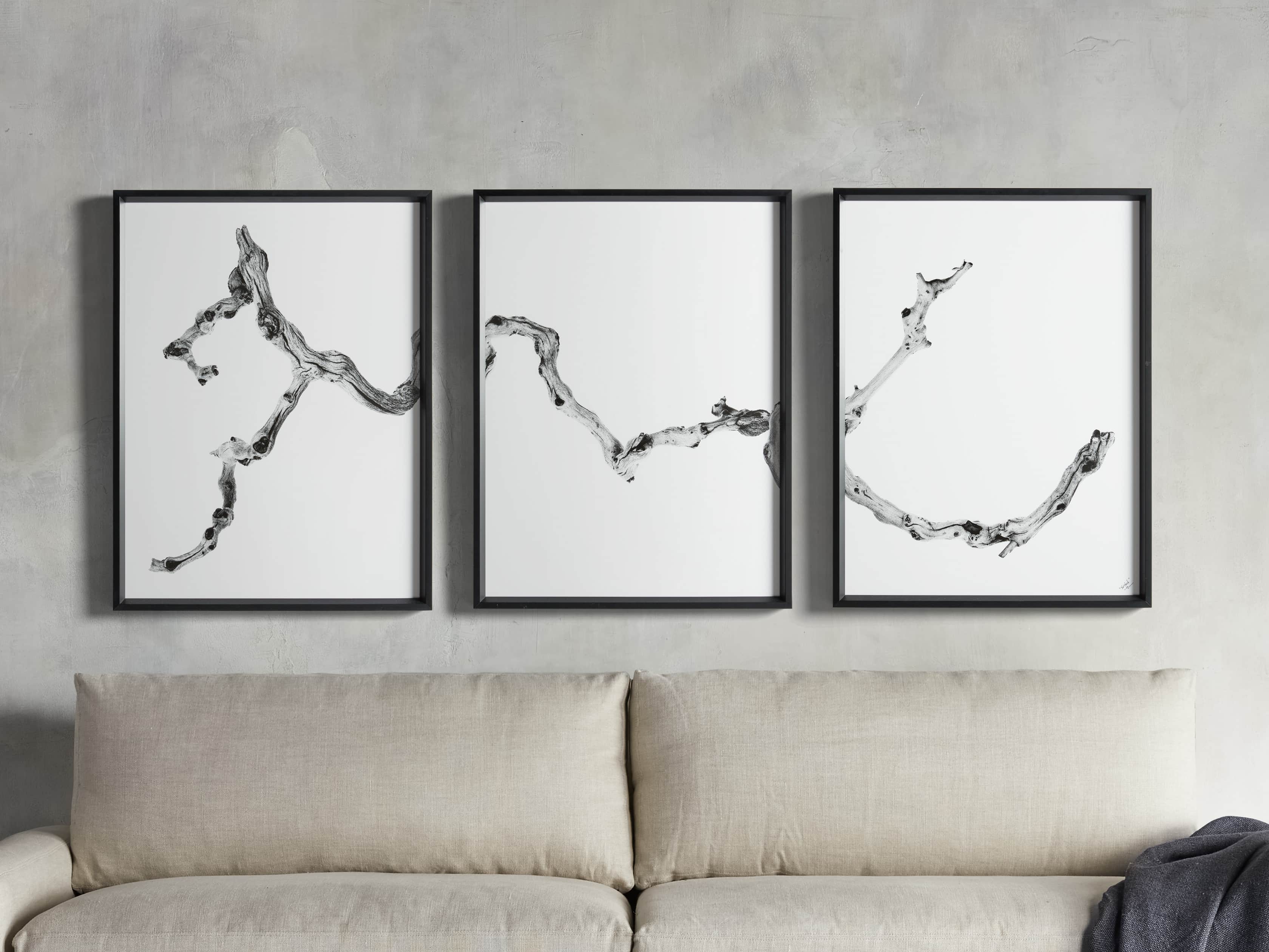 Branch Triptych Framed Print, slide 1 of 8