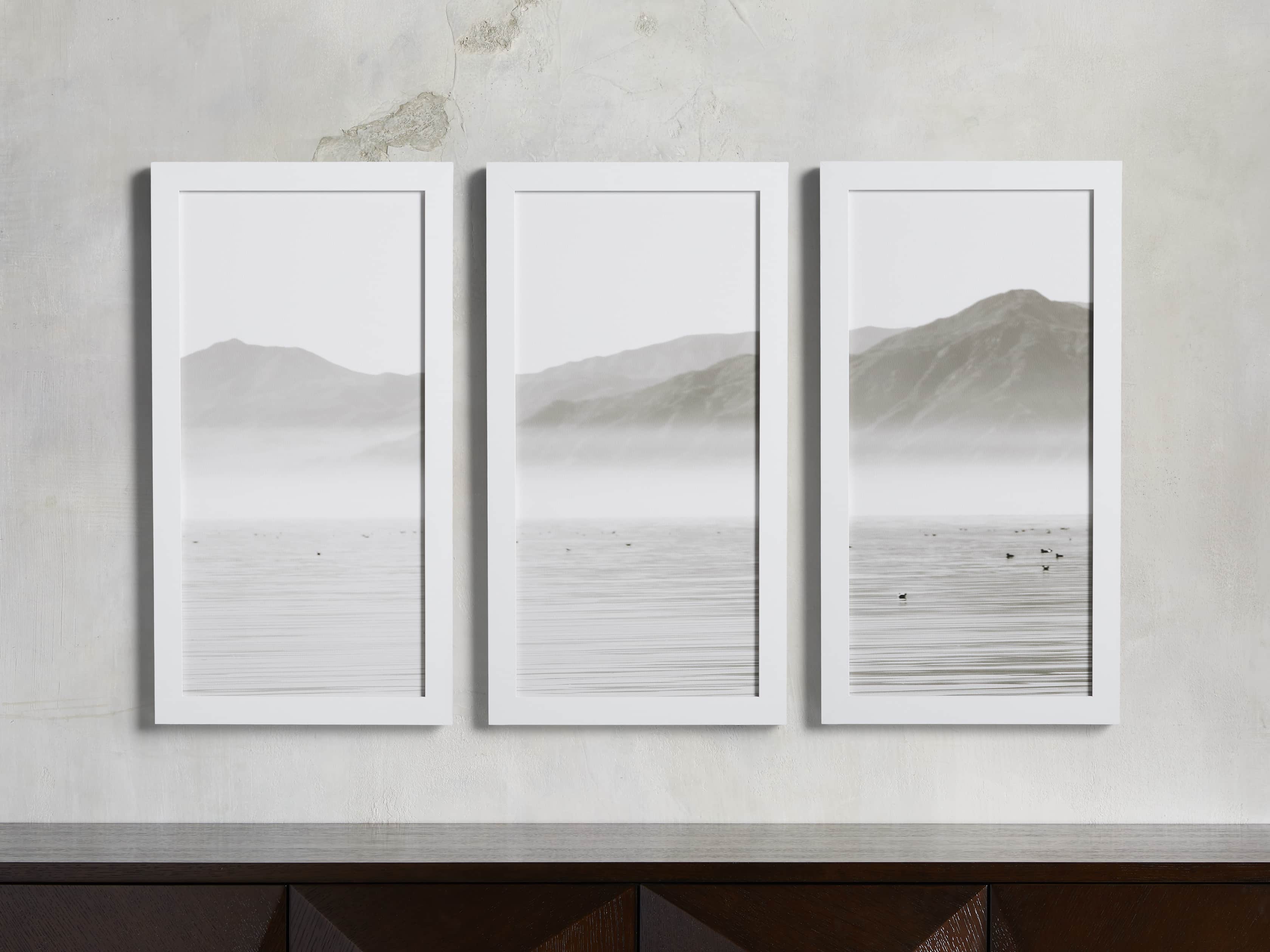 Oceanic Summit Triptych Framed Print, slide 1 of 3