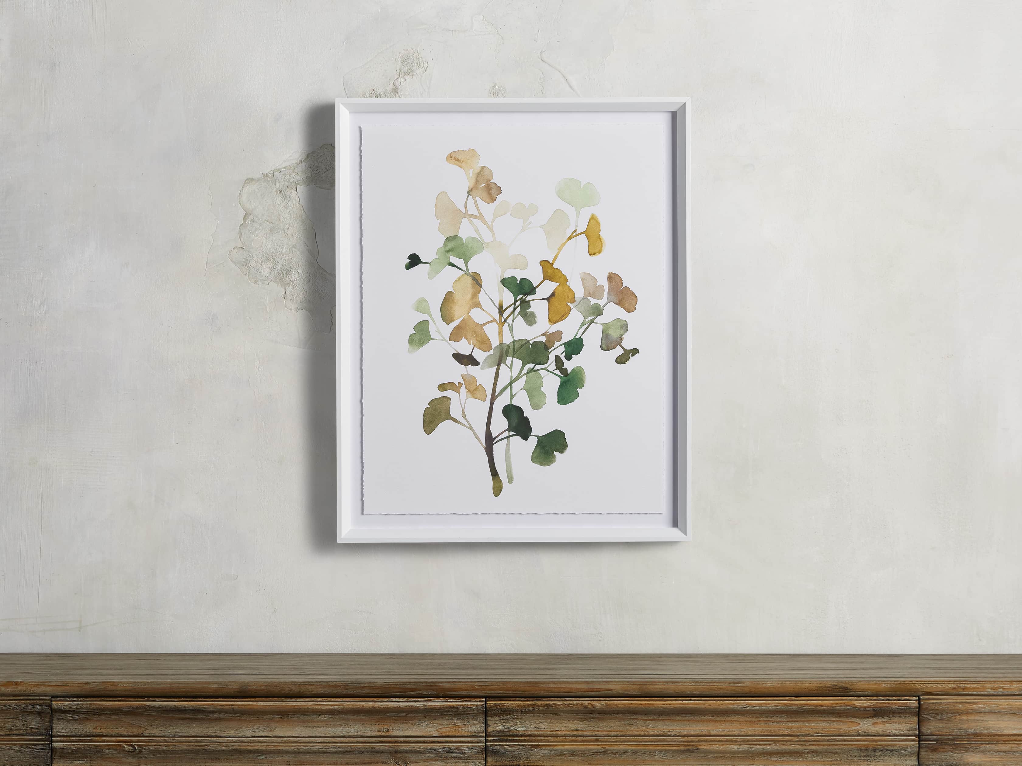Ginkgo Watercolor Framed Print IV, slide 1 of 4