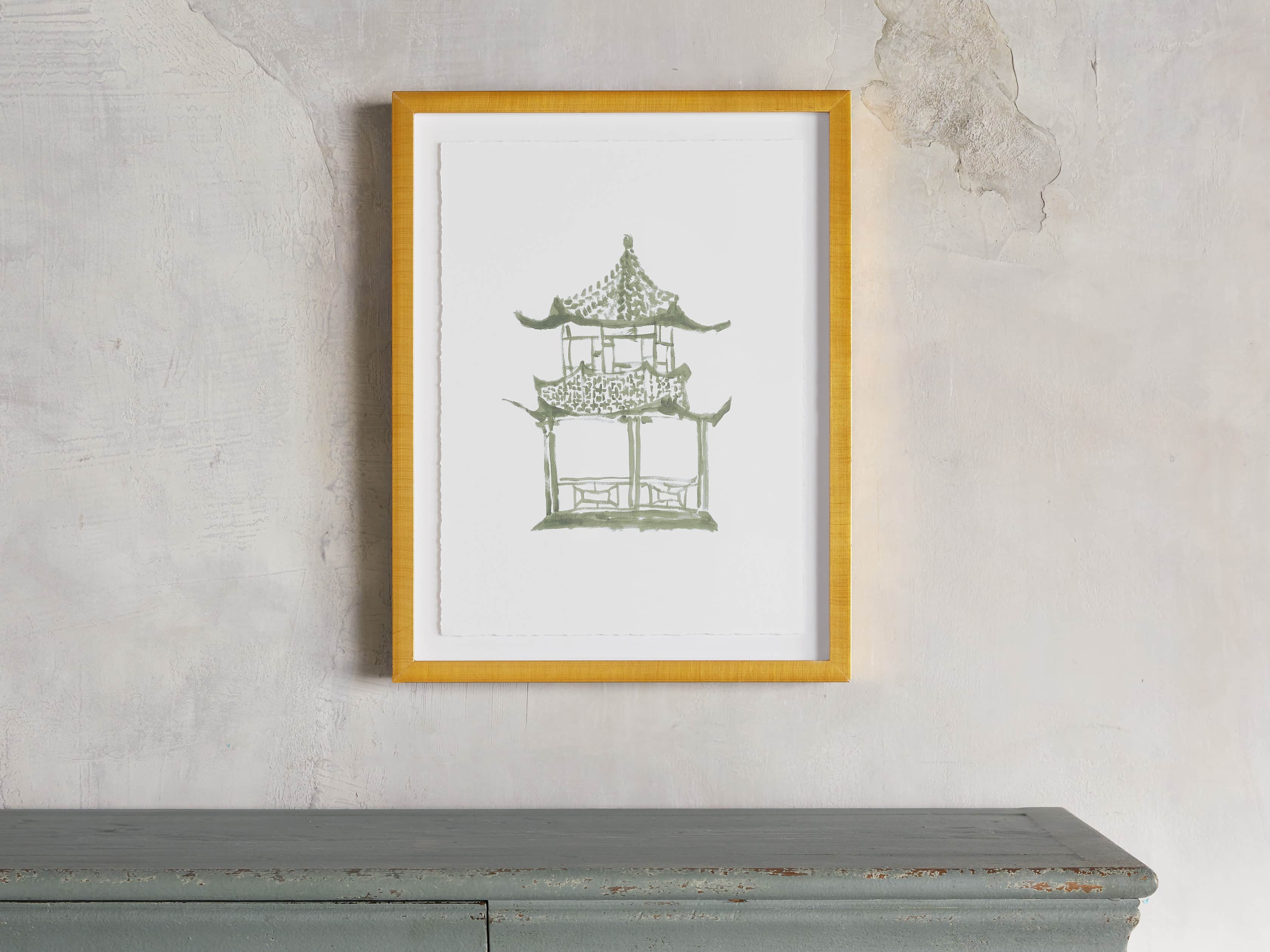Sage Pagoda Framed Print