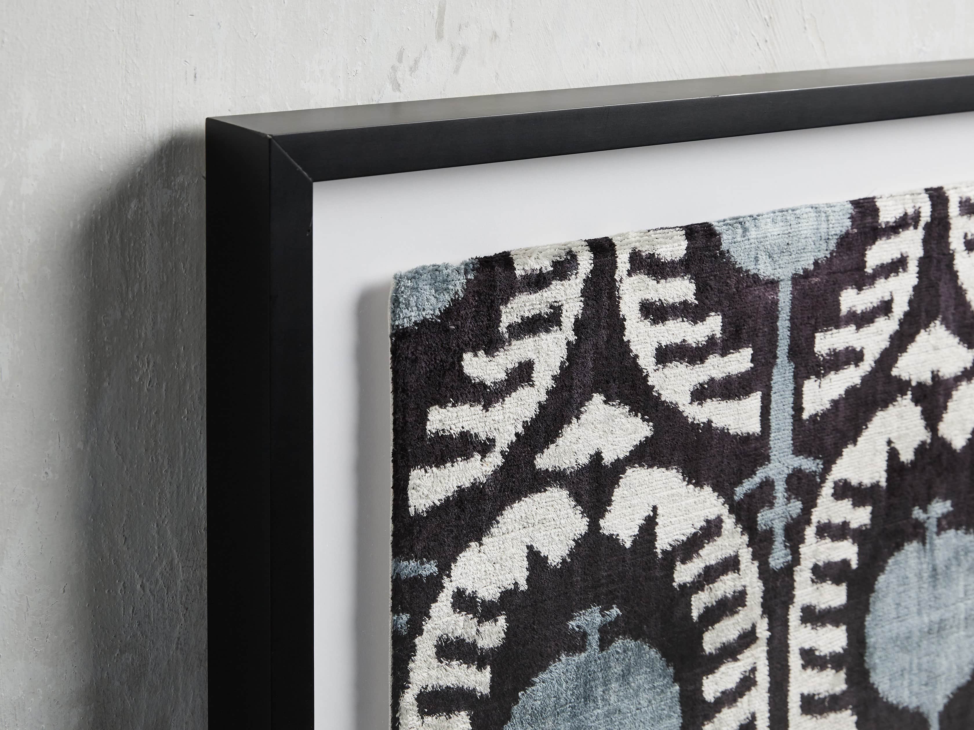 Framed Velvet Print in Blue and Black 2