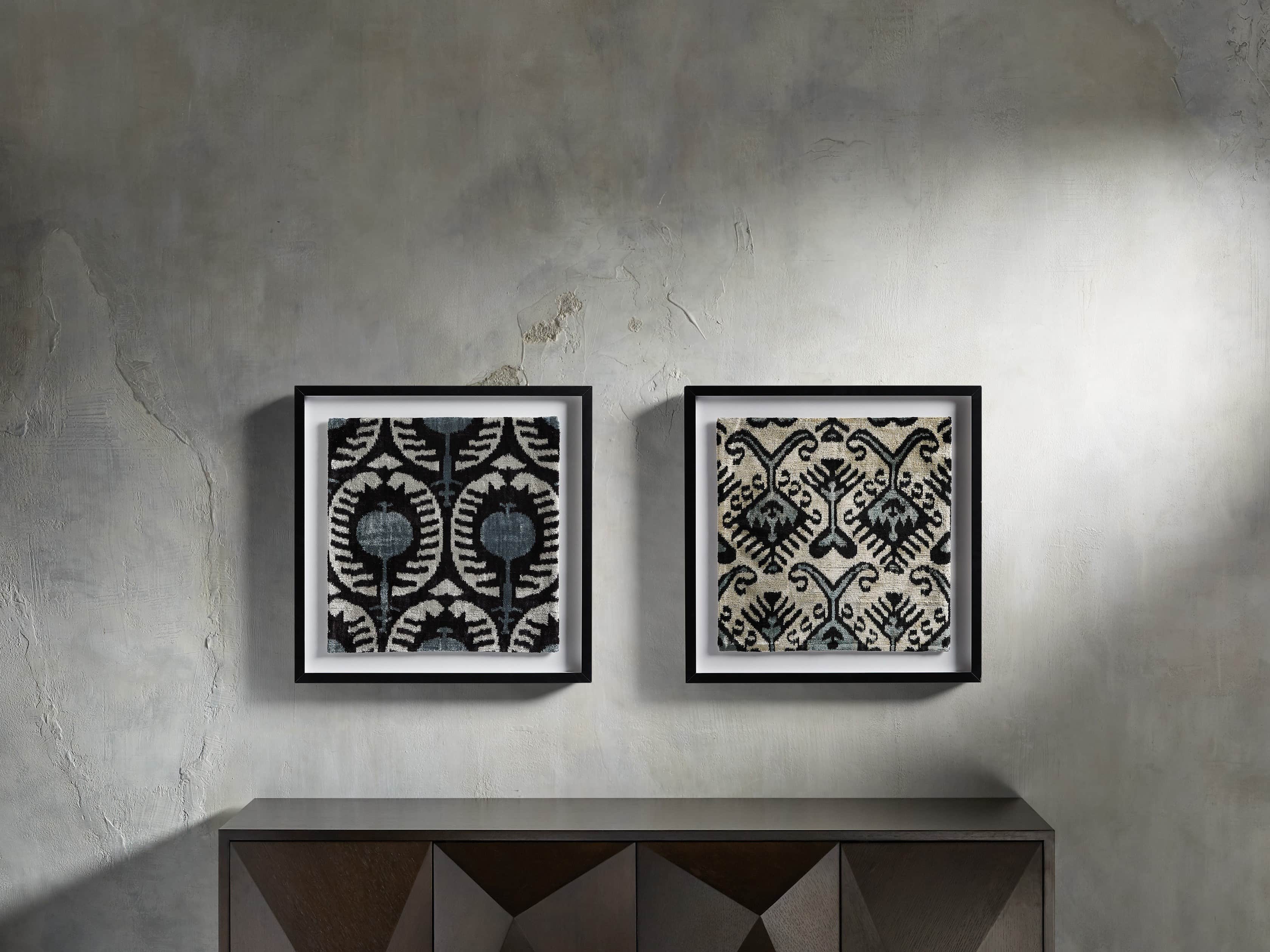 Framed Velvet Print in Blue and Black 2