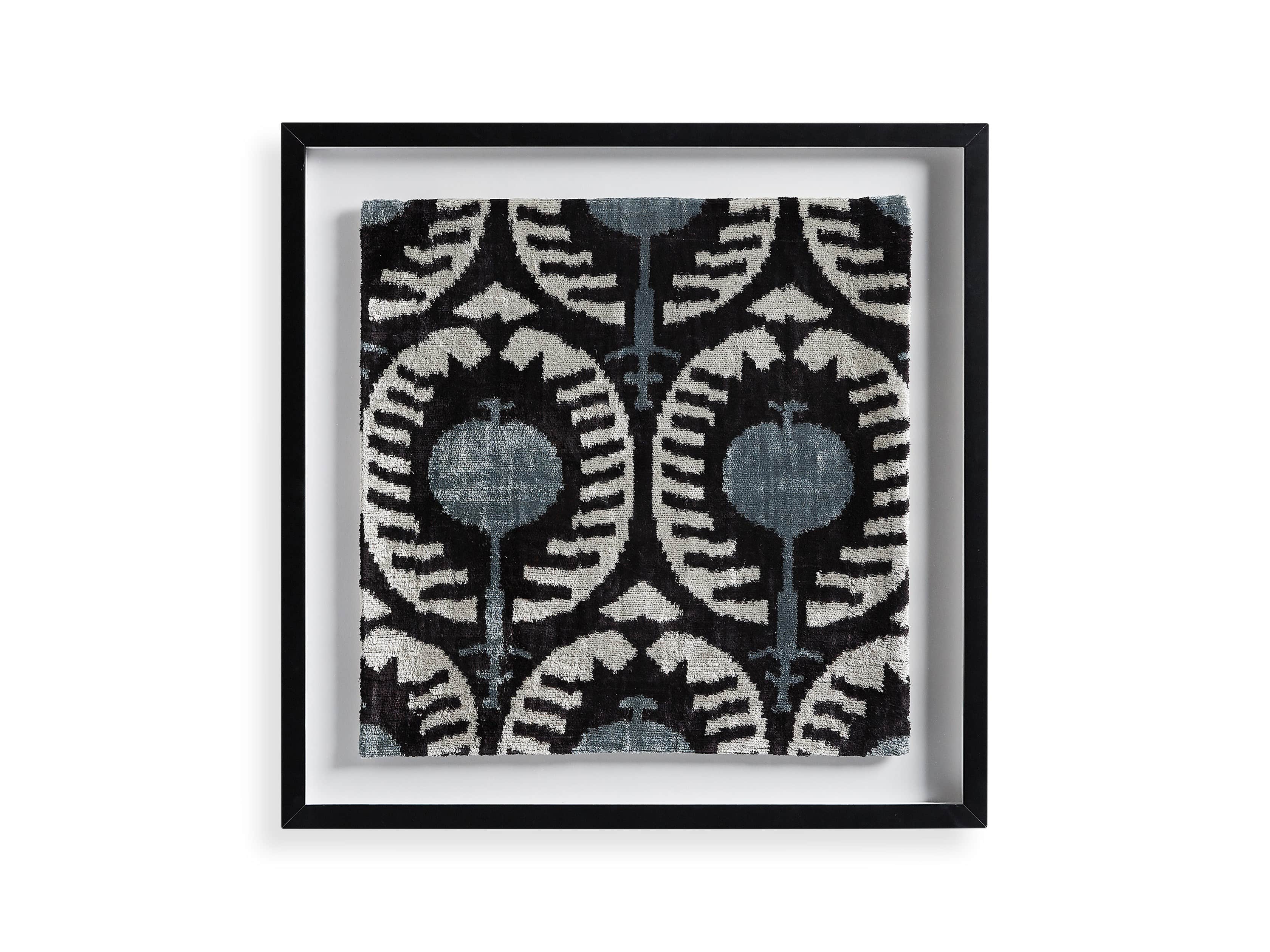 Framed Velvet Print in Blue and Black 2