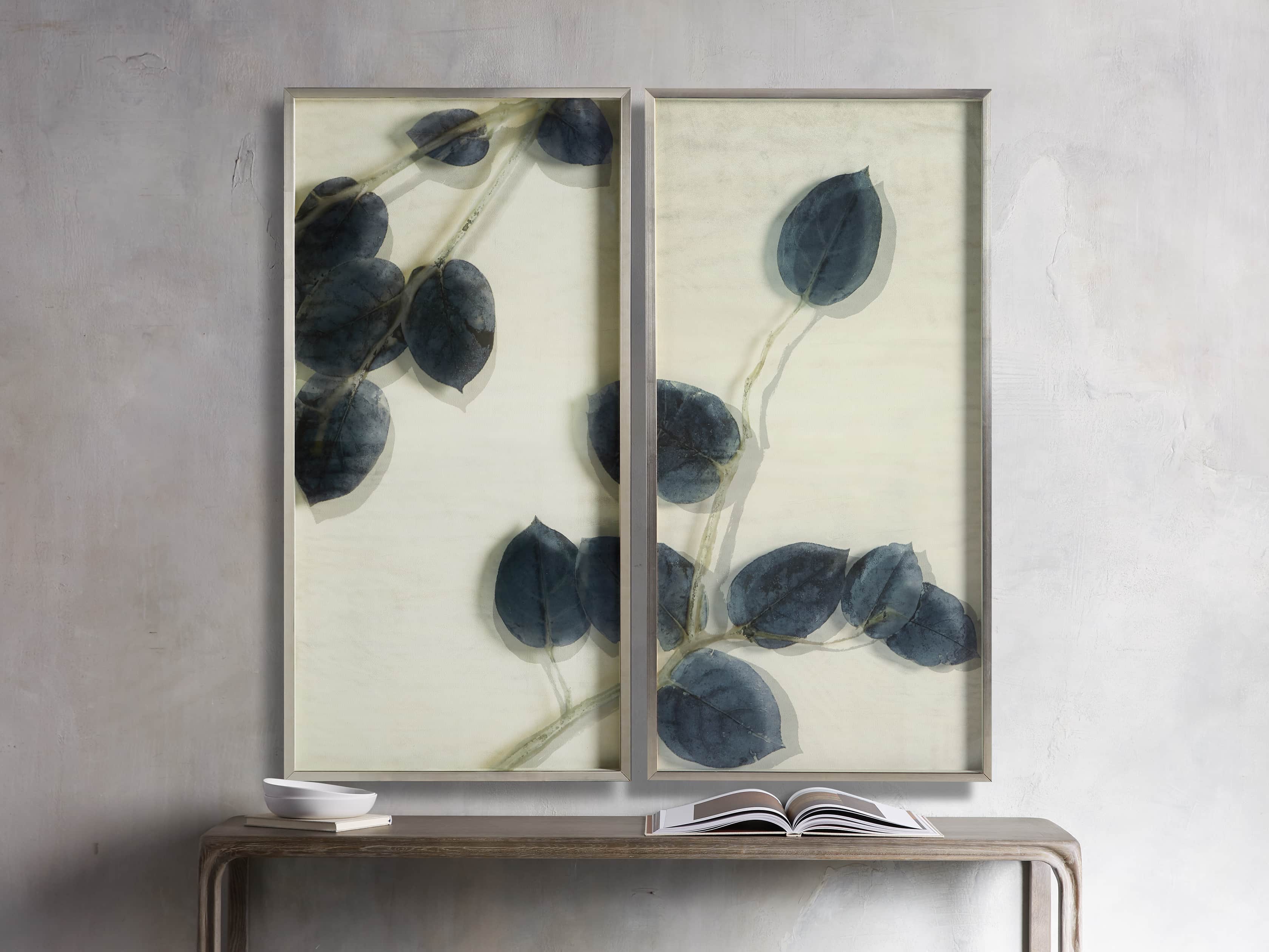 Blue Lemon Leaves Framed Print I, slide 3 of 5