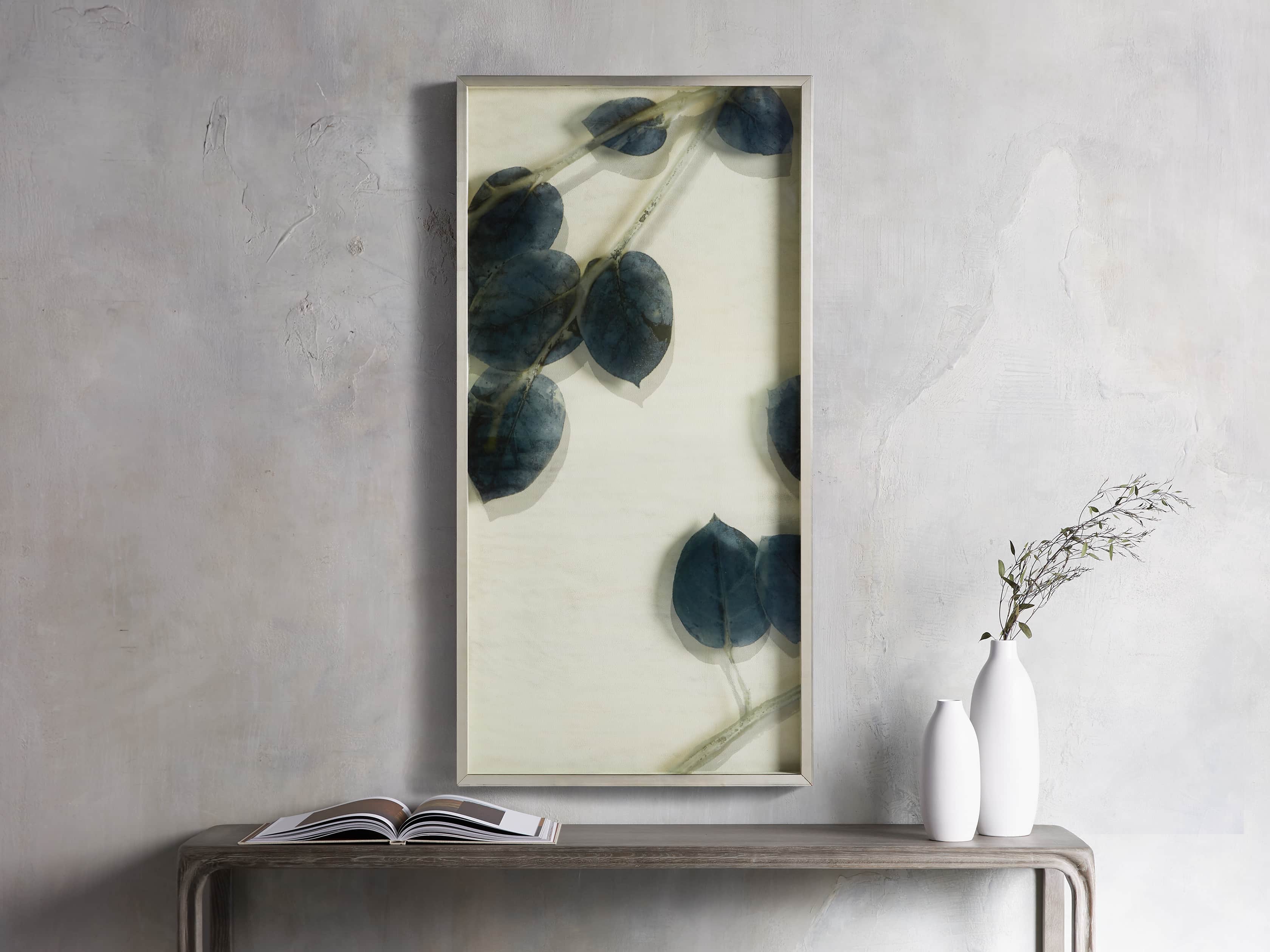 Blue Lemon Leaves Framed Print I, slide 1 of 5