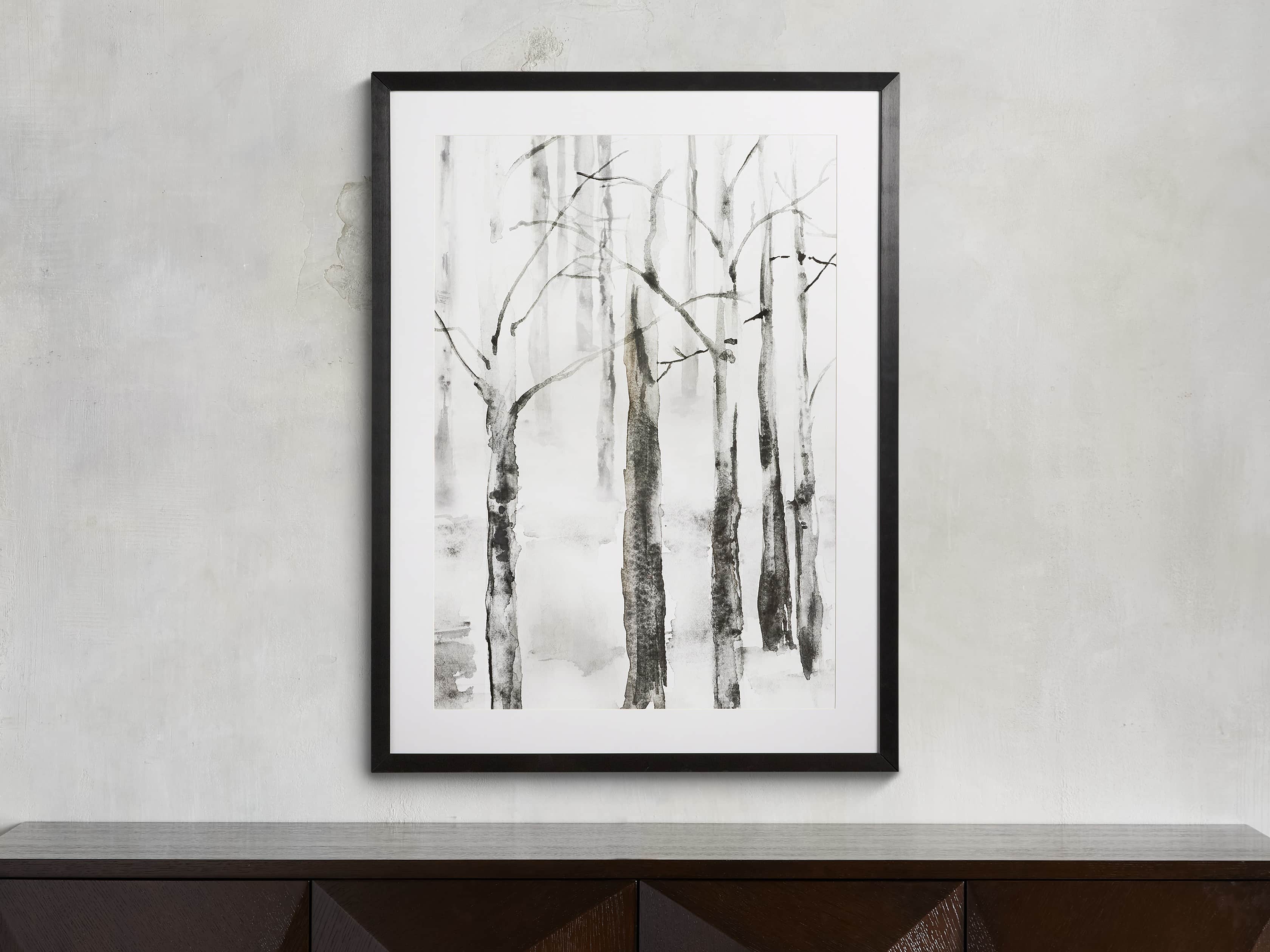 Frosted Birch Trees 30" x 40" Framed Print