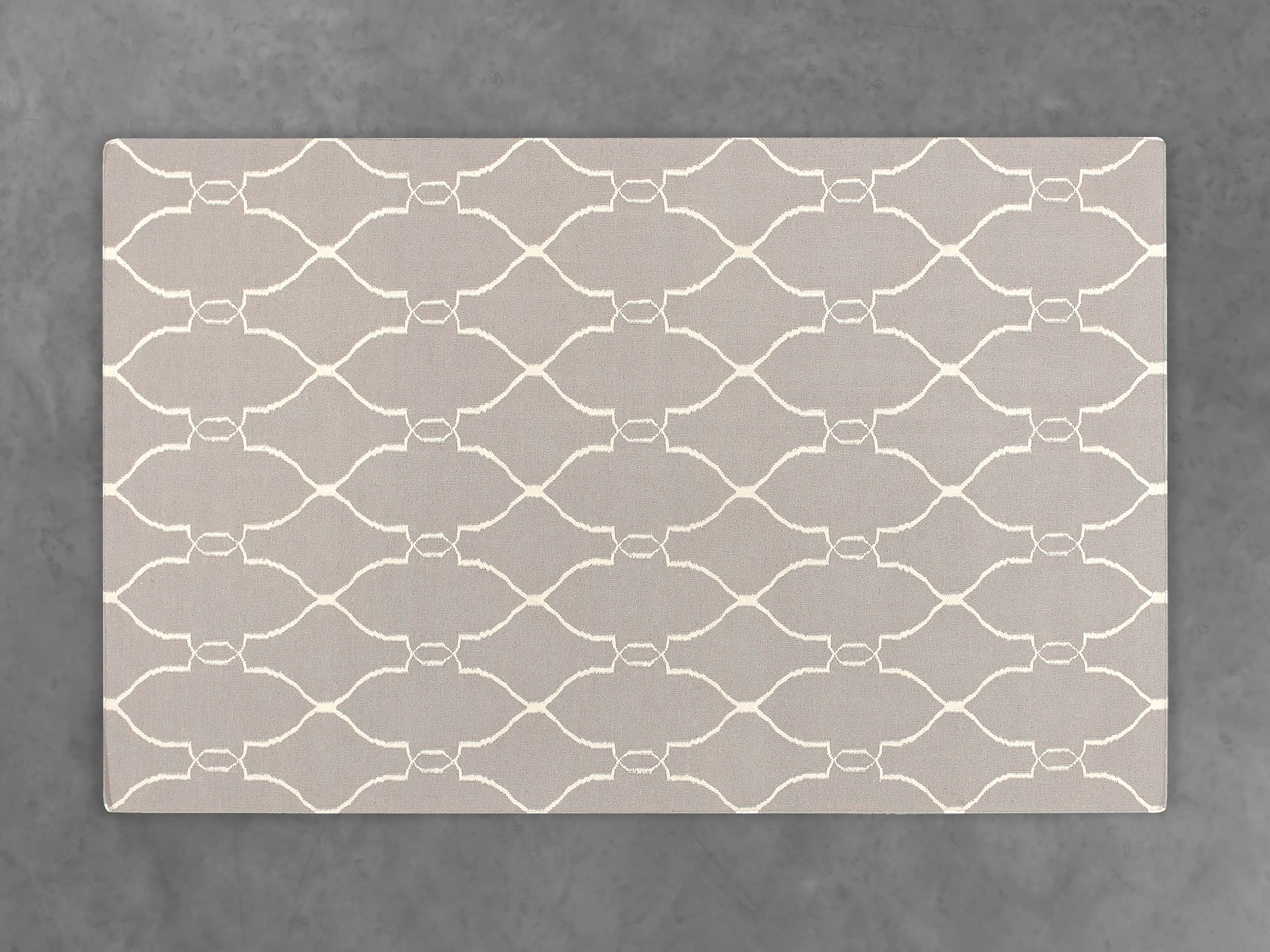 Dorothea 5' X 8' Flatweave Geometric Rug In Light Grey