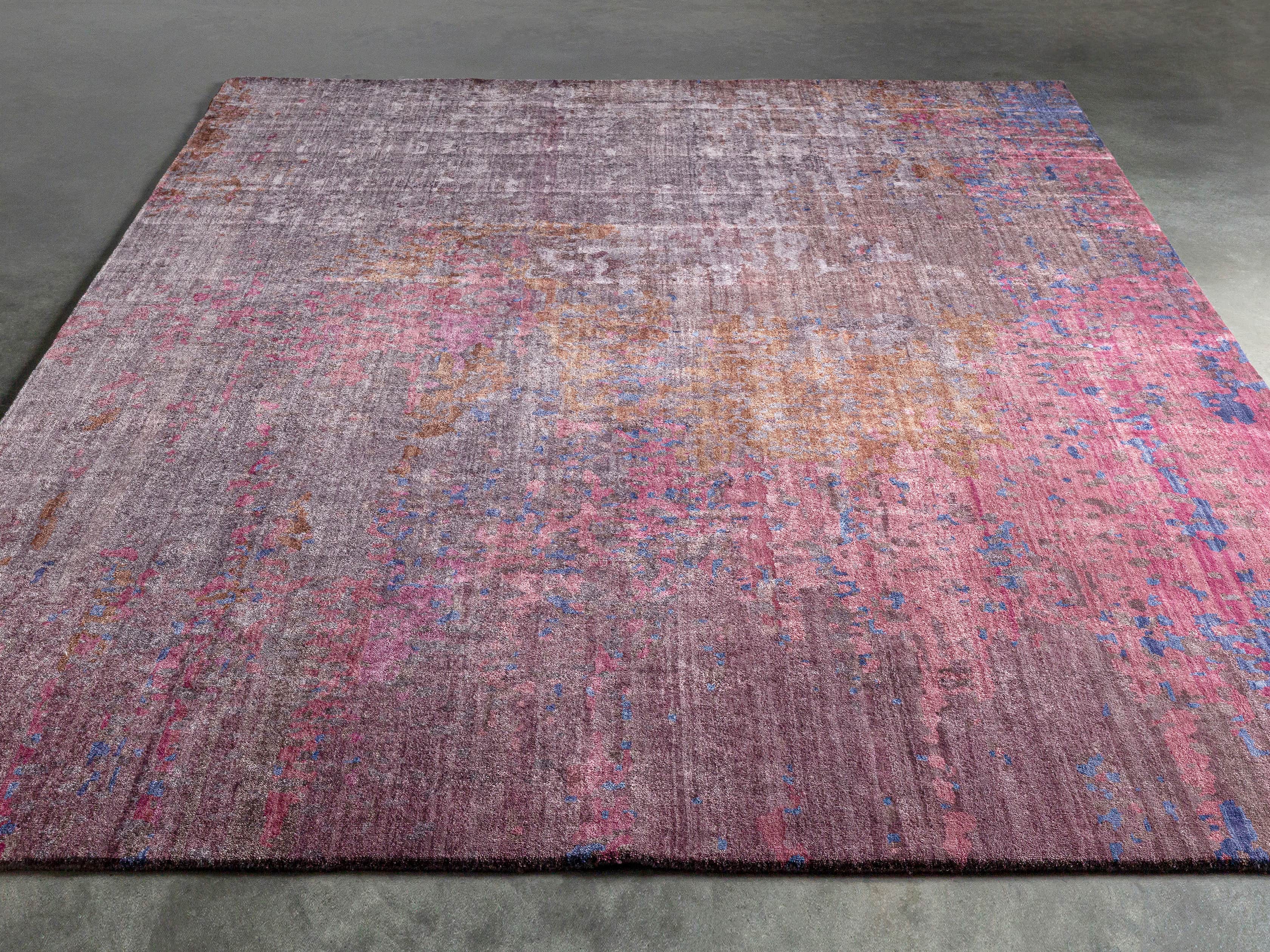 Hideko 8' X 11' Hand Knotted Solid Rug In Violet, slide 2 of 4