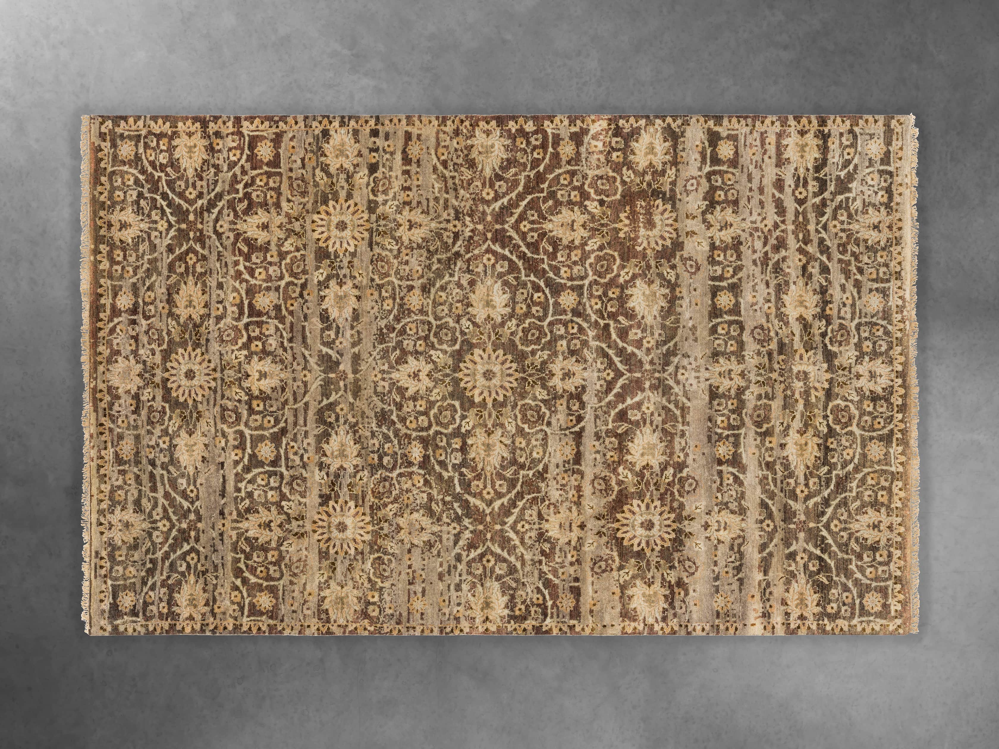 Hestia 5'6" X 8'6" Hand Knotted Floral Rug In Olive