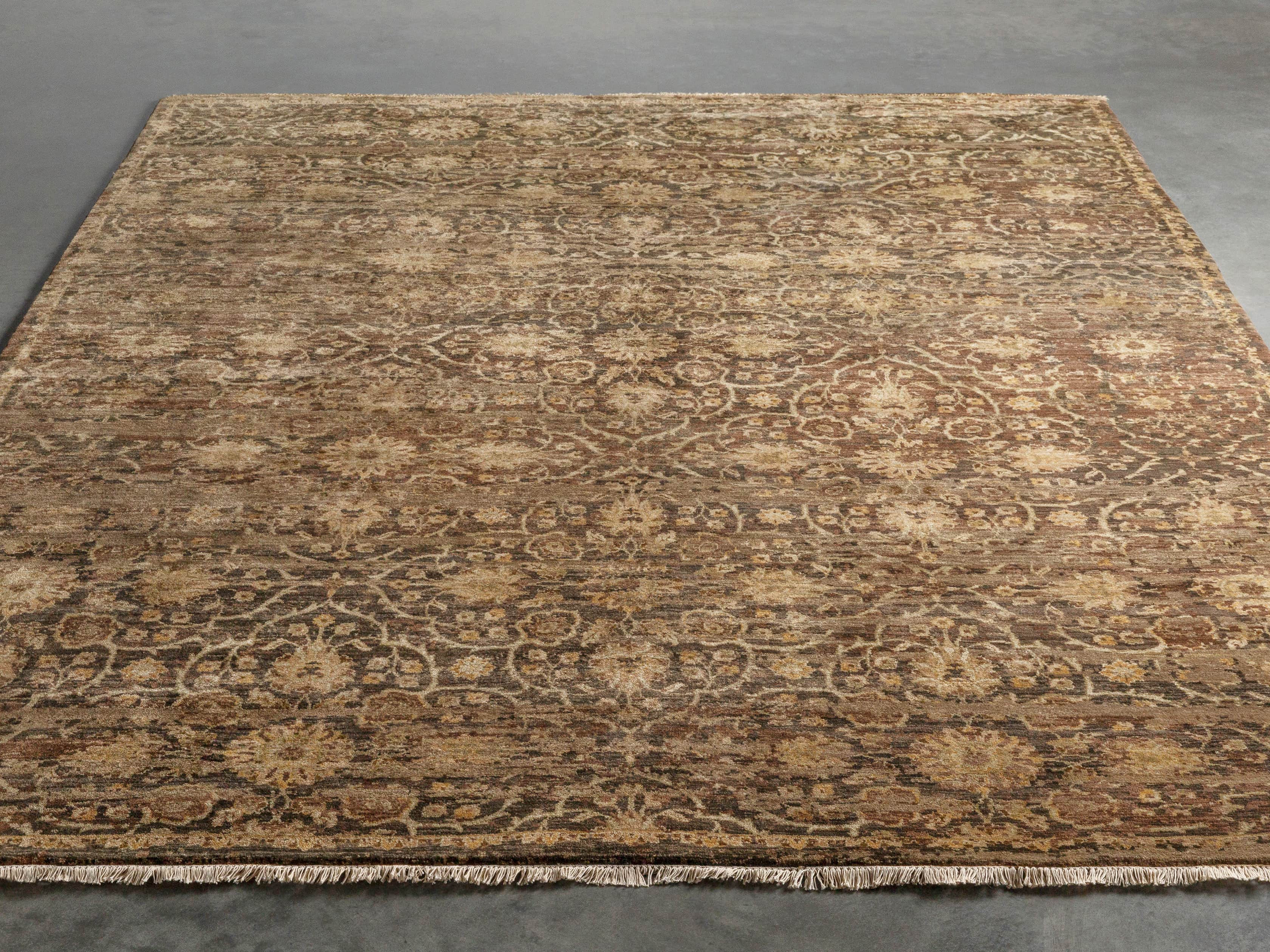 Hestia 5'6" X 8'6" Hand Knotted Floral Rug In Olive