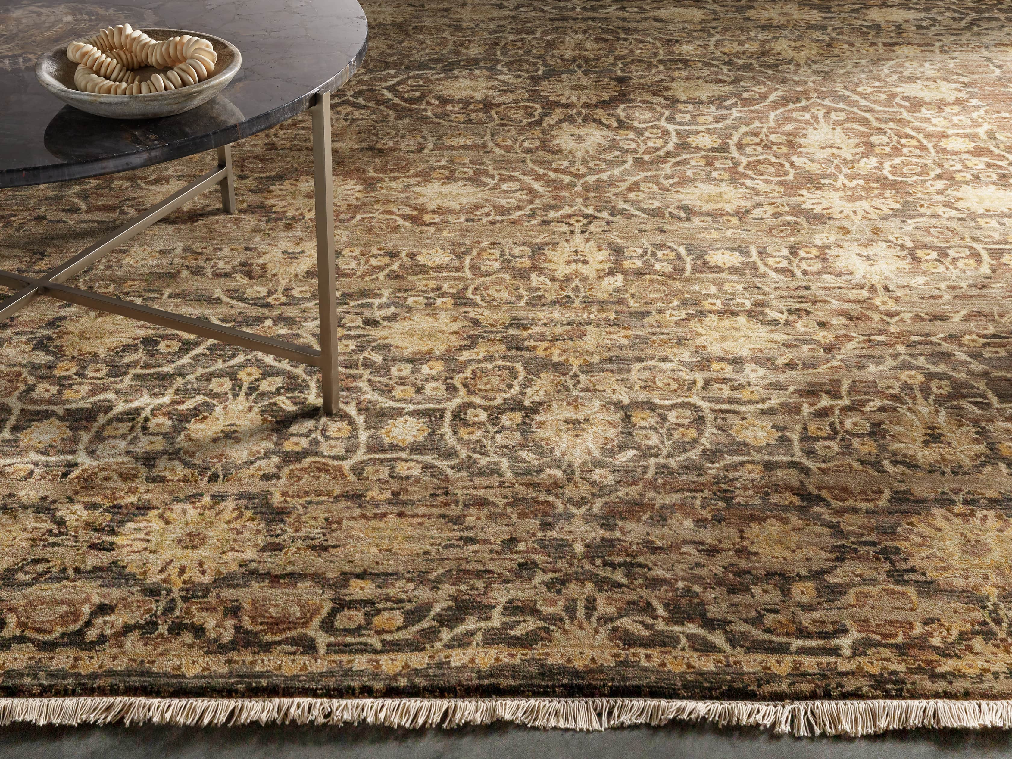 Hestia 5'6" X 8'6" Hand Knotted Floral Rug In Olive