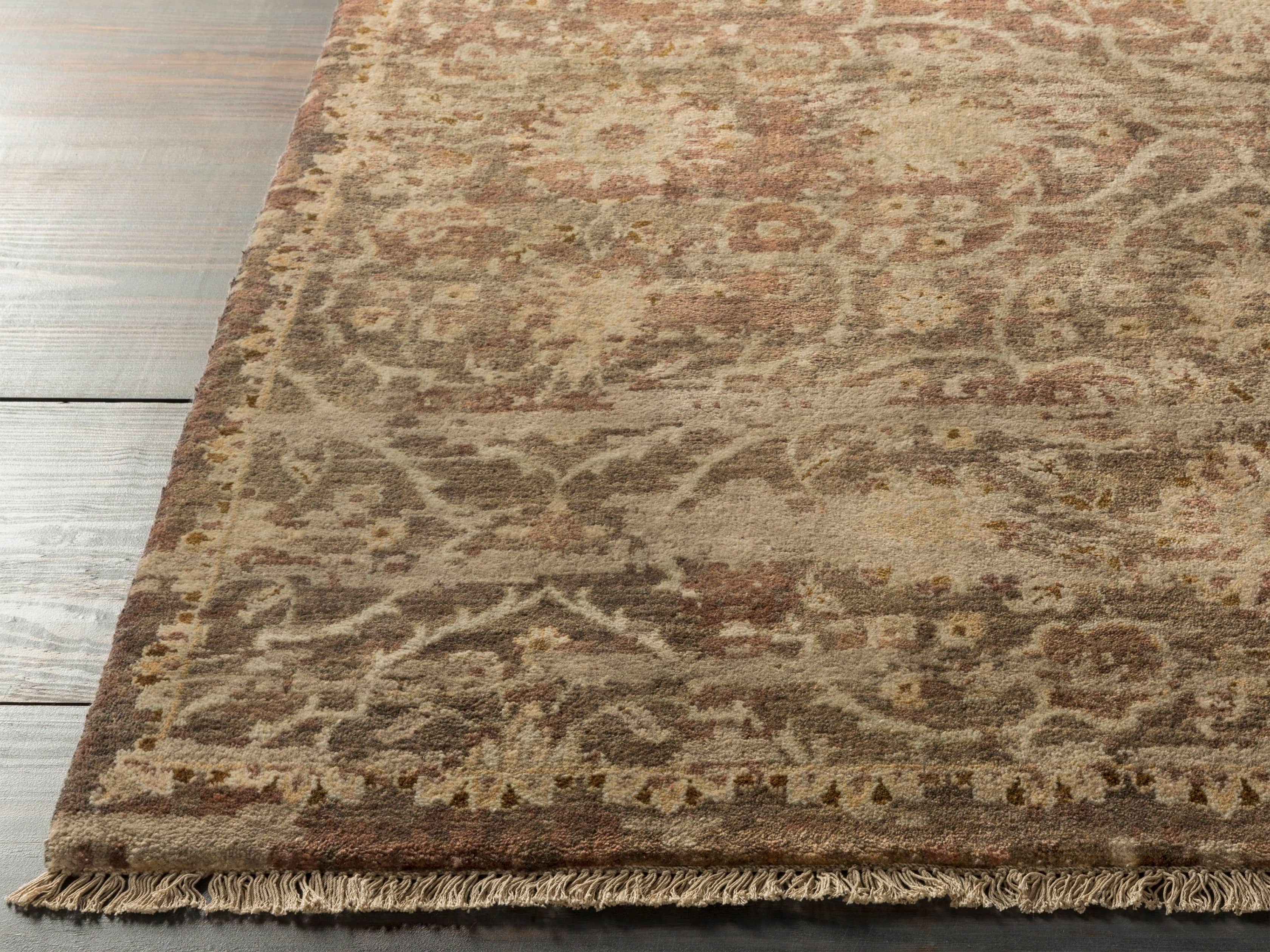 Hestia 9' X 13' Hand Knotted Floral Rug In Olive
