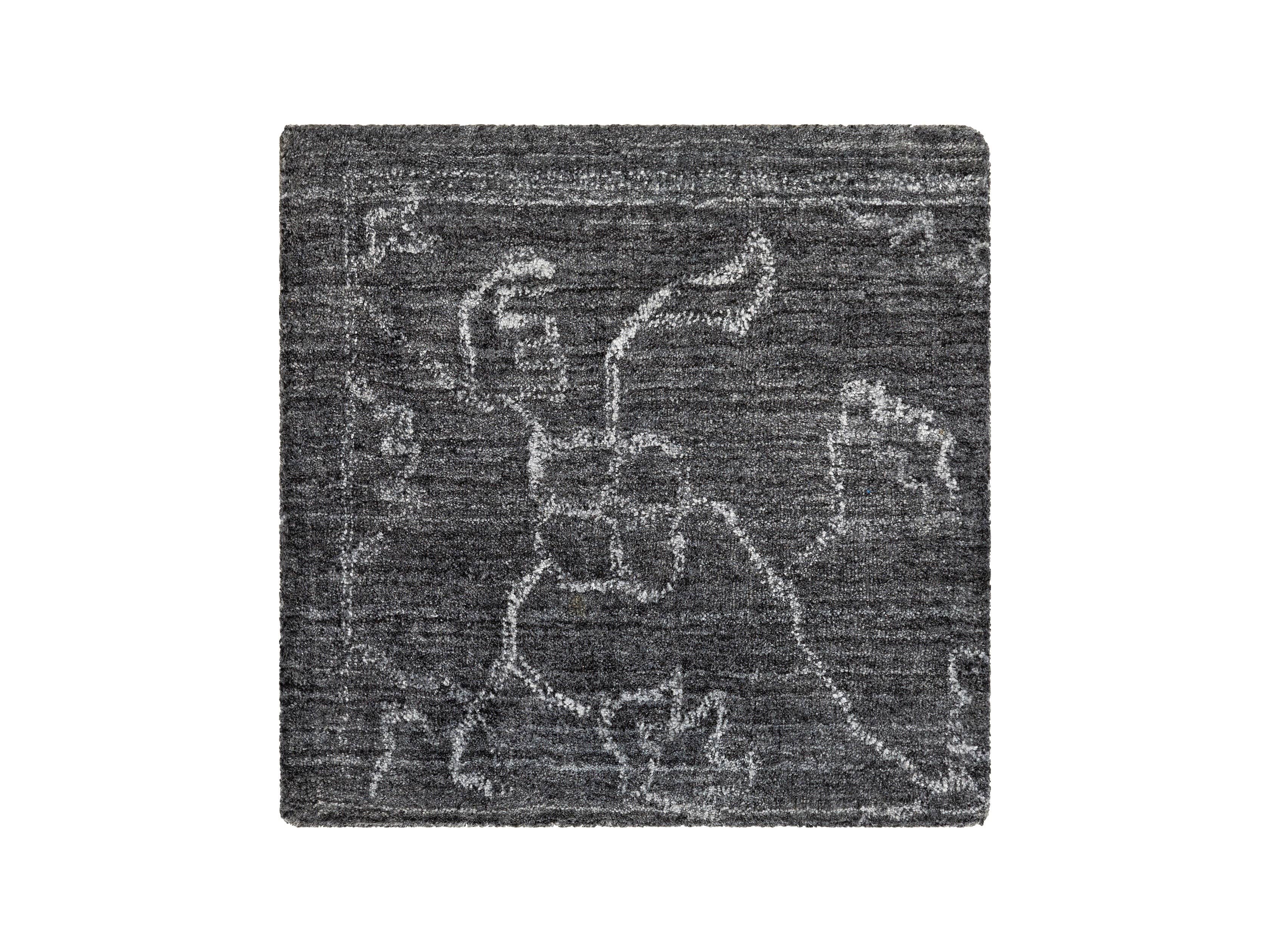 Jaden Hand Loomed 18" Rug Swatch in Charcoal