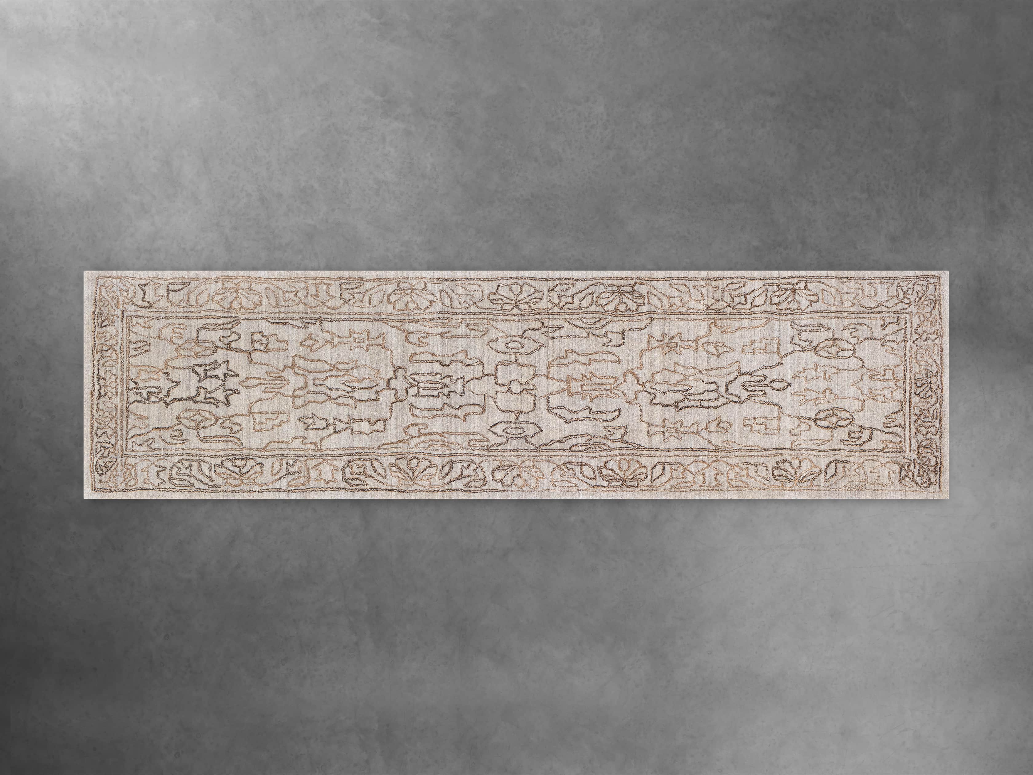 Jaden Hand Loomed 2'6" x 10' Runner in Light Grey