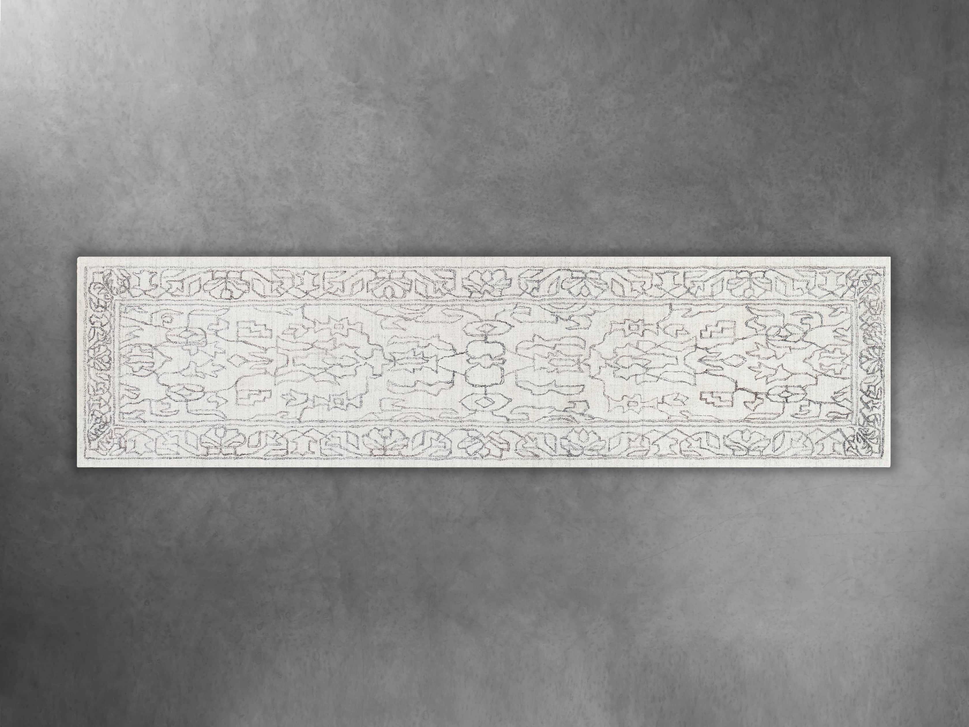 Jaden Hand Loomed 2'6" x 10' Runner in Silver, slide 1 of 1