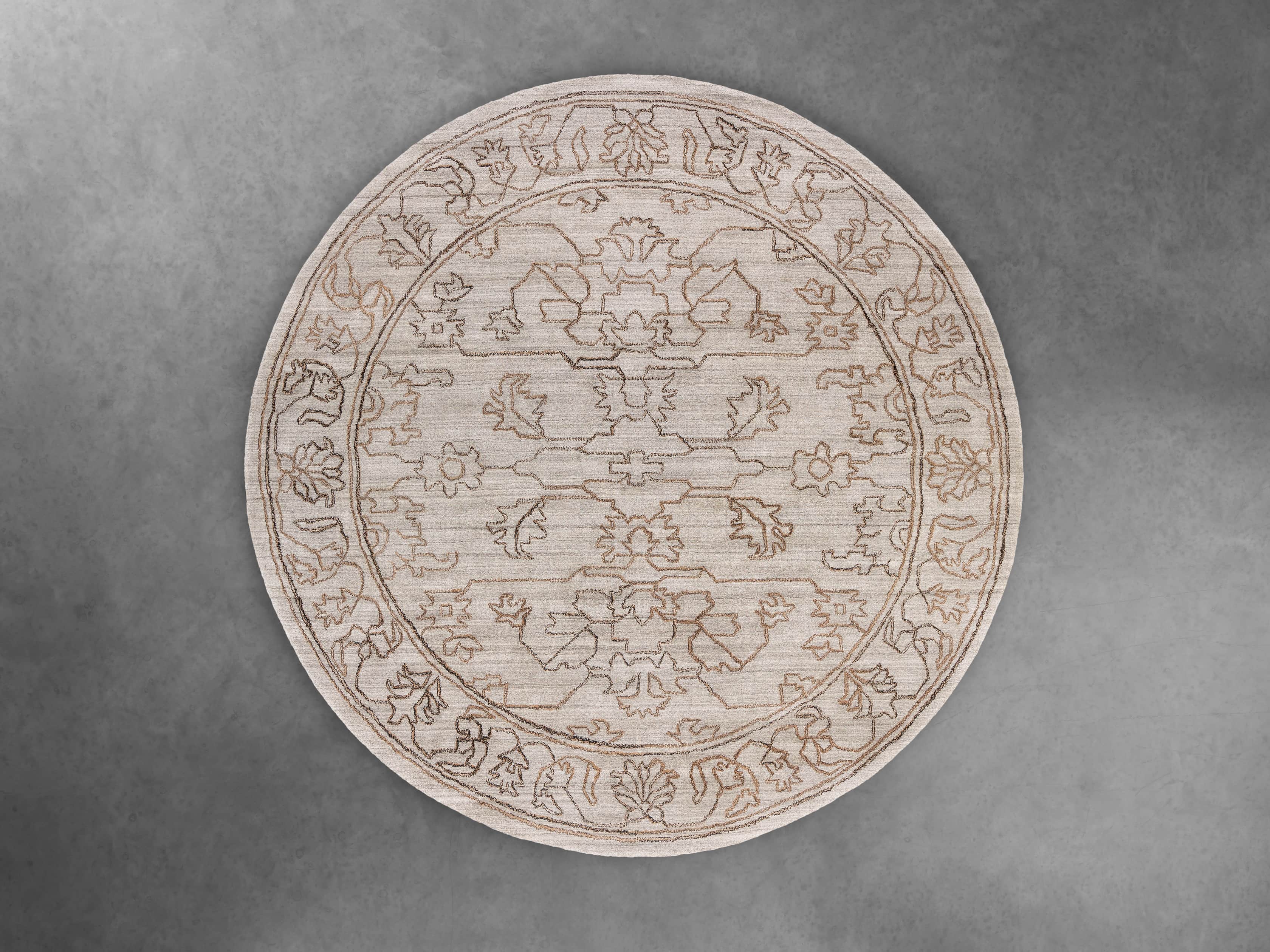 Jaden Hand Loomed 8' Round Rug in Light Grey, slide 1 of 1