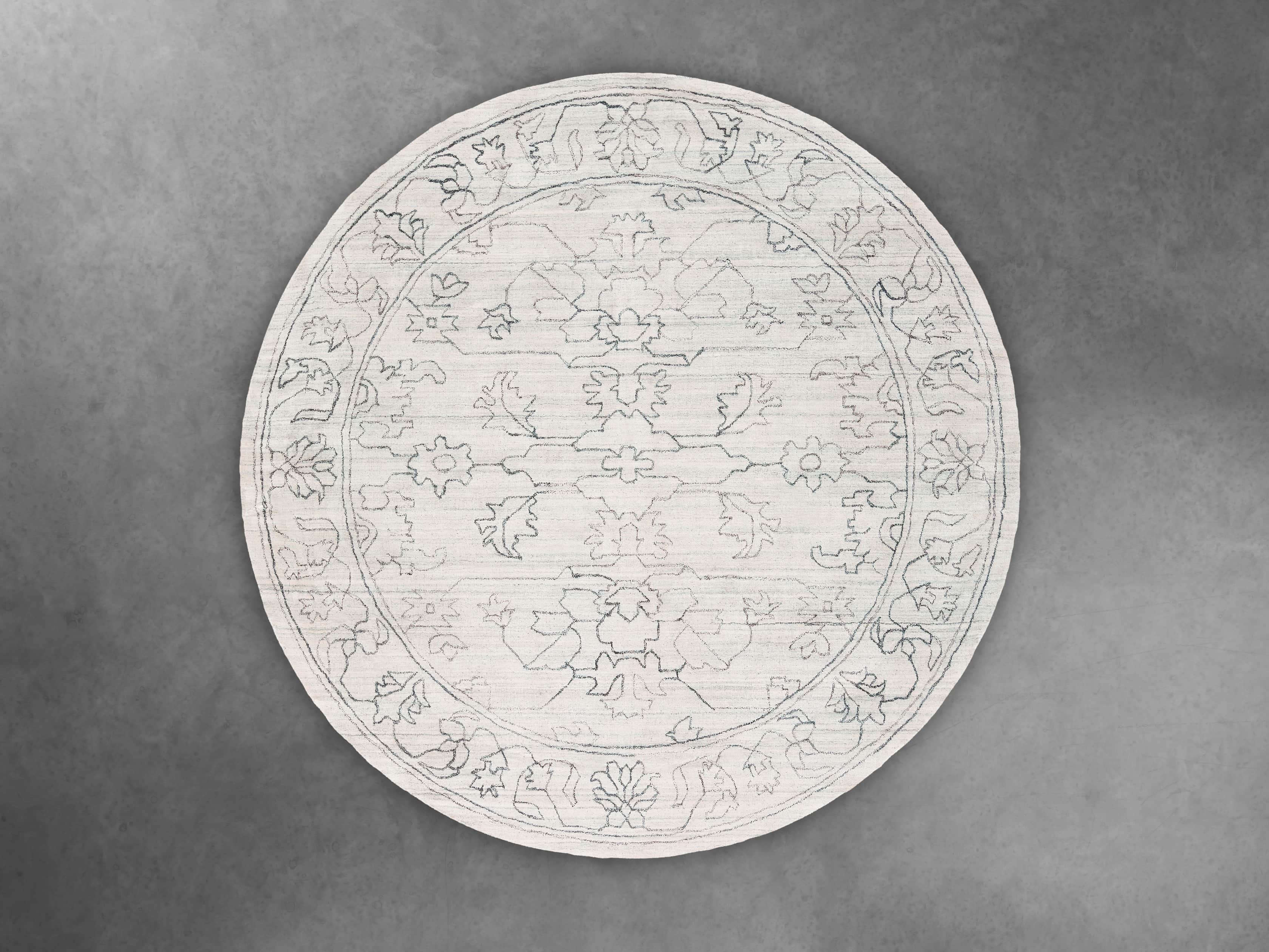 Jaden Hand Loomed 8' Round Rug in Silver