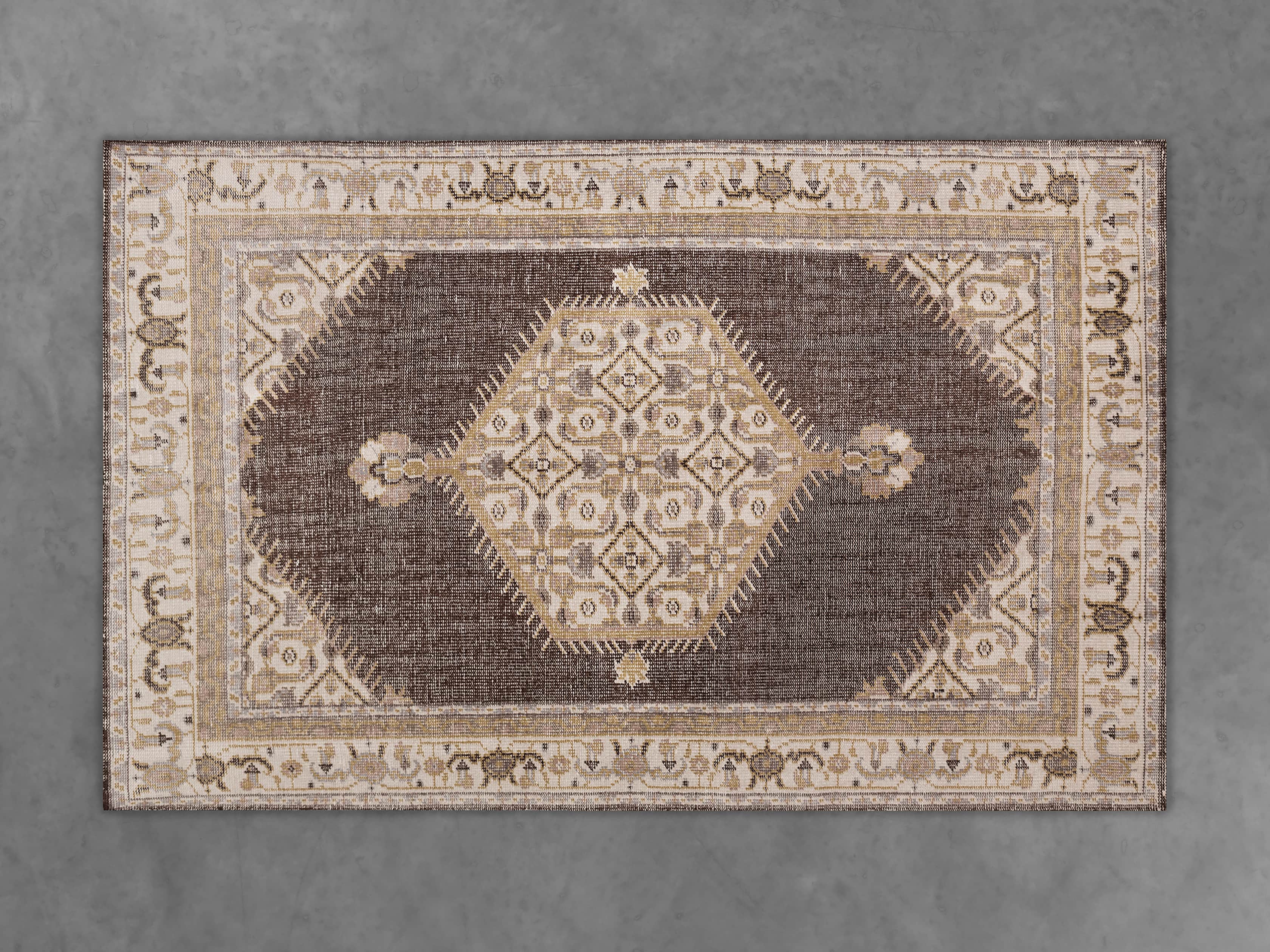 Jehan 5'6"X8'6" Hand Knotted Medallion Rug In Taupe/Grey