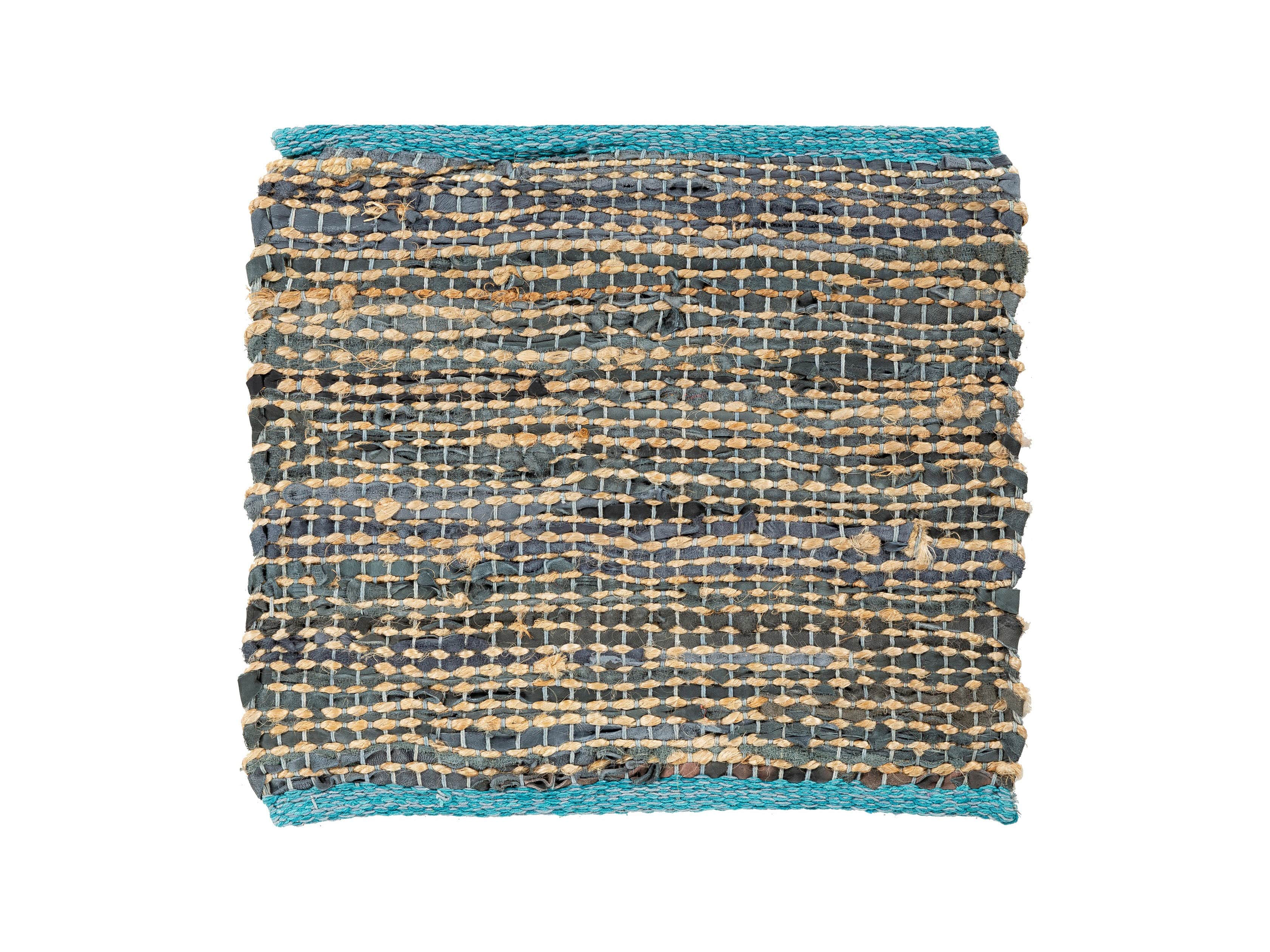 Joelle Natural Fiber Solid 18" Rug Swatch In Slate