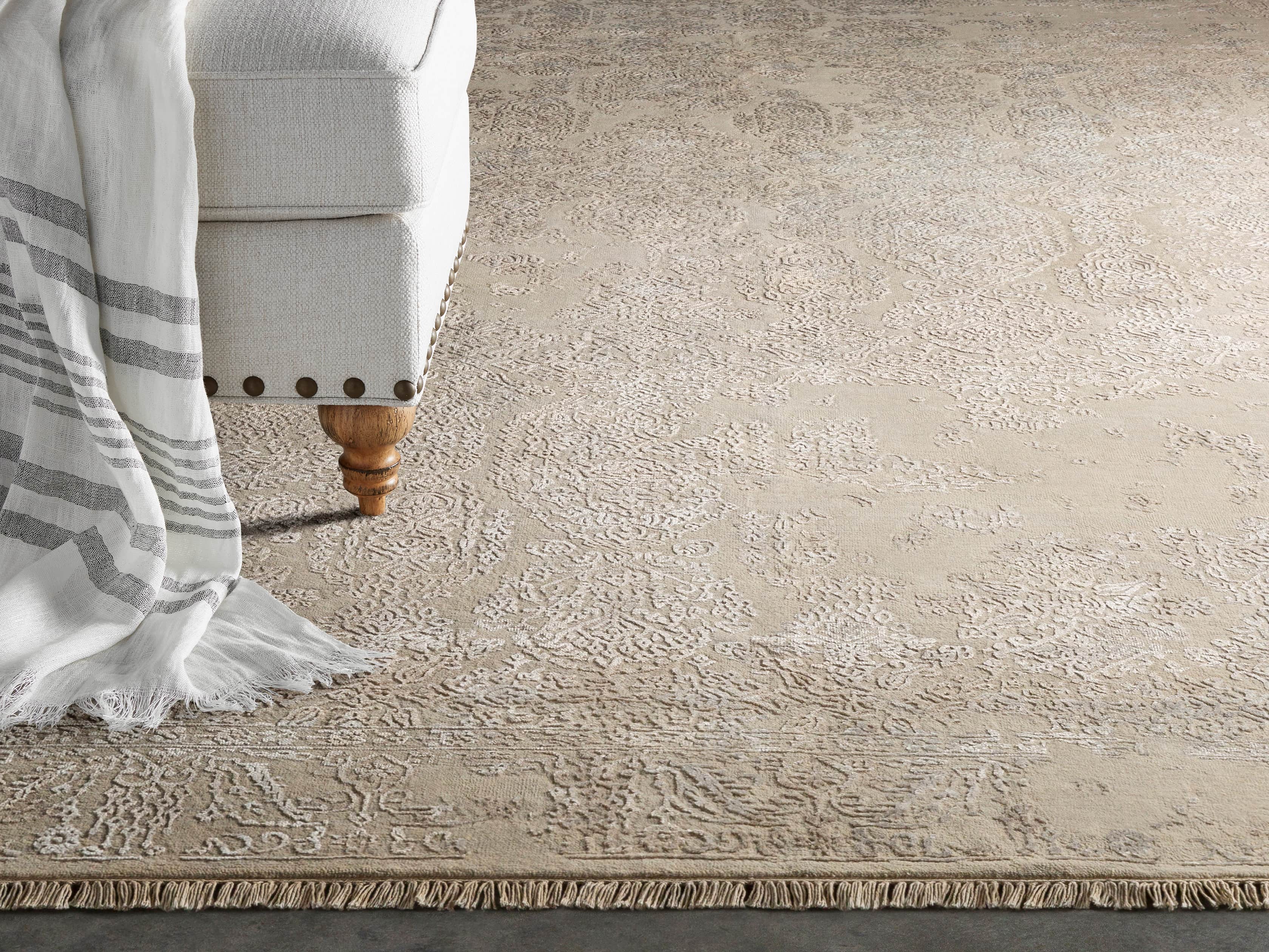 Kamya 6' x 9' Hand-Knotted Rug in Ivory, slide 1 of 4