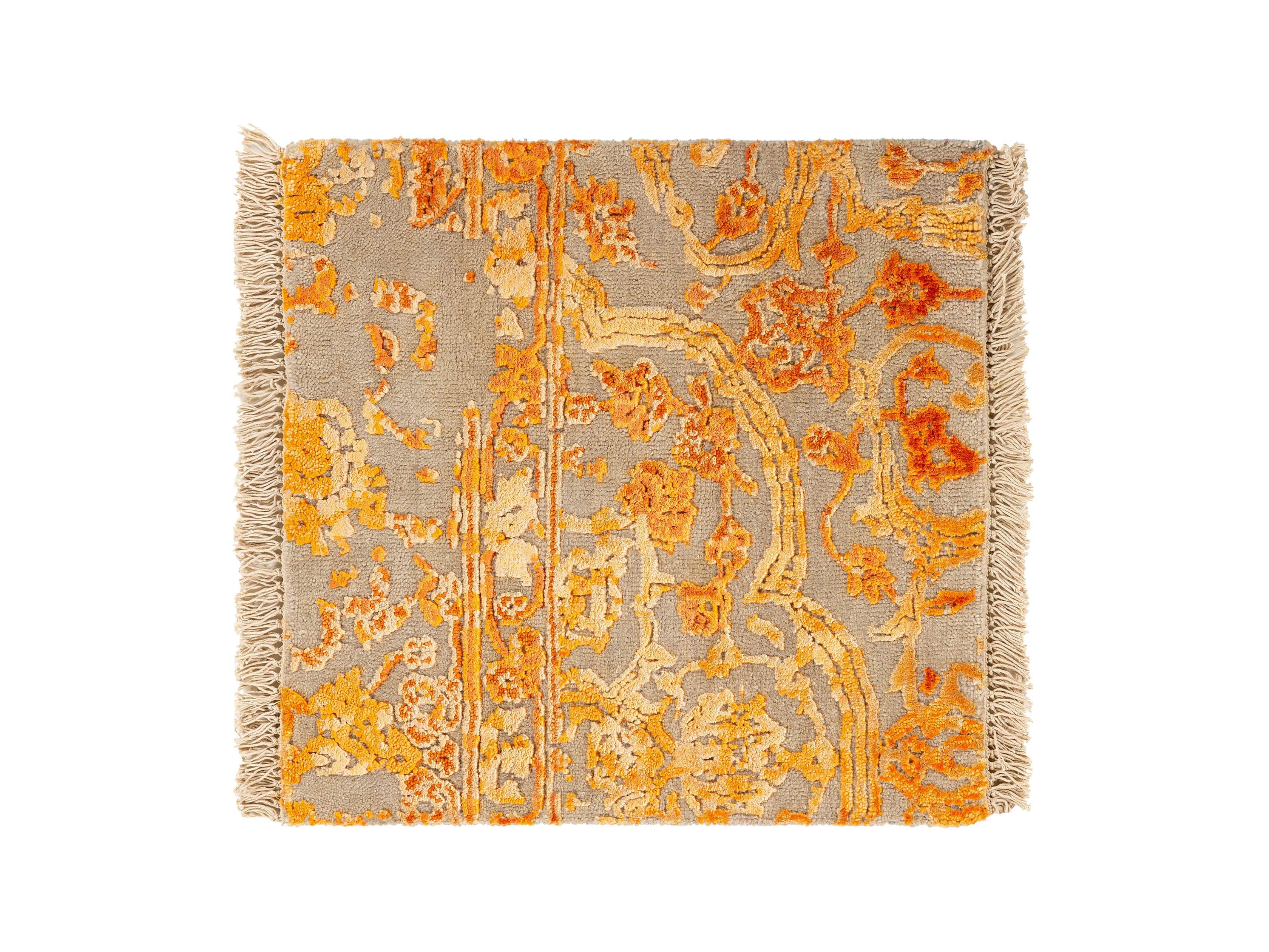 Kamya Hand-Knotted 18" Rug Swatch in Tangerine
