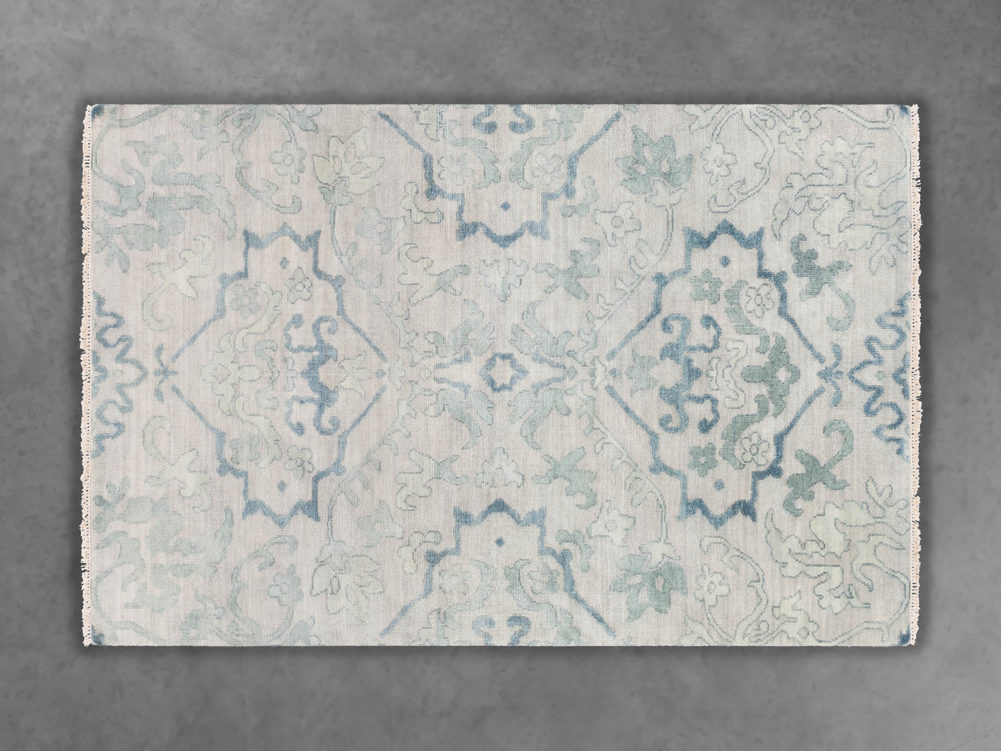 Kagiso 9' X 13' Hand Knotted Medallion Rug In Blue, slide 3 of 3
