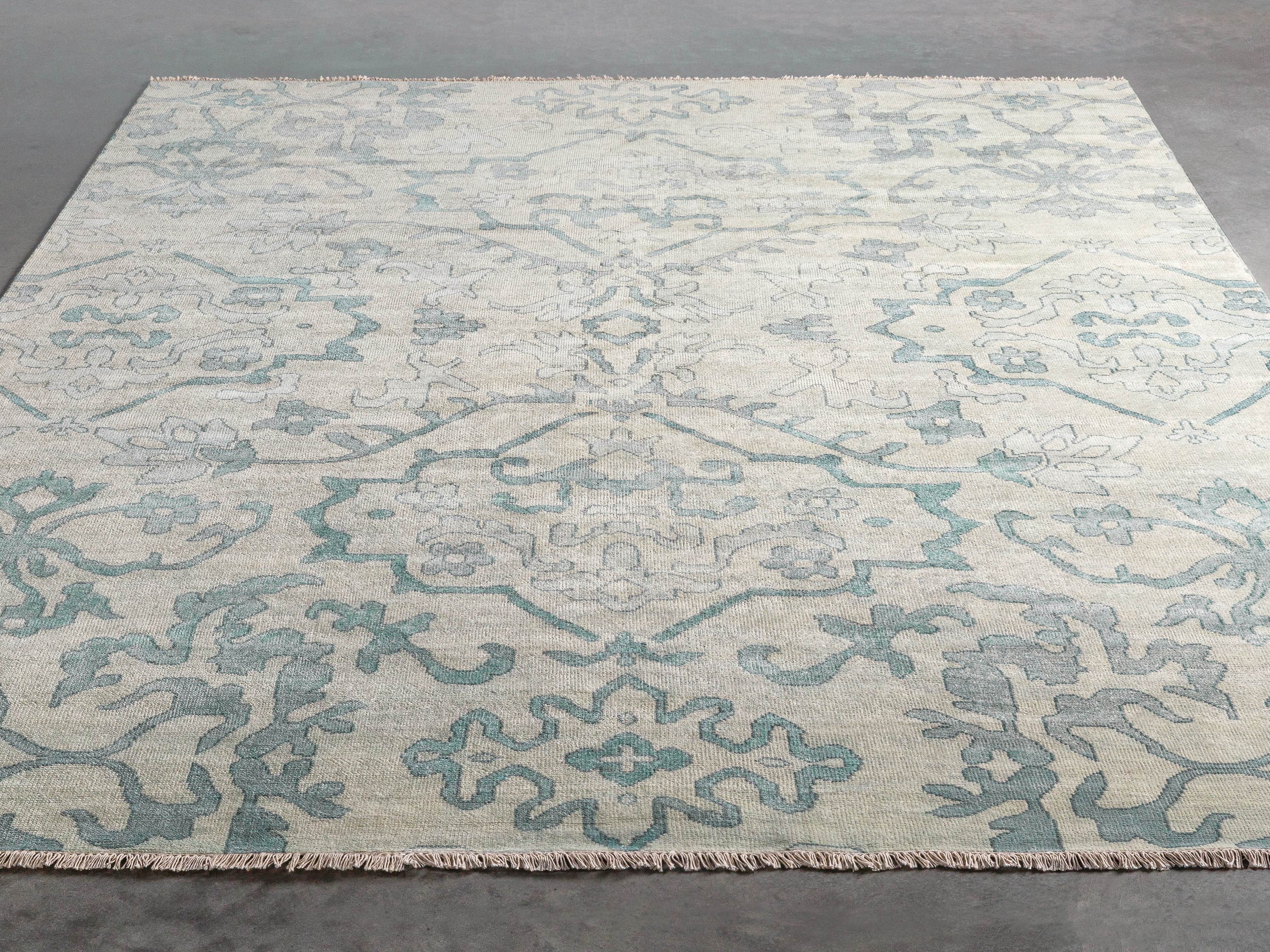 Kagiso 9' X 13' Hand Knotted Medallion Rug In Blue, slide 2 of 3