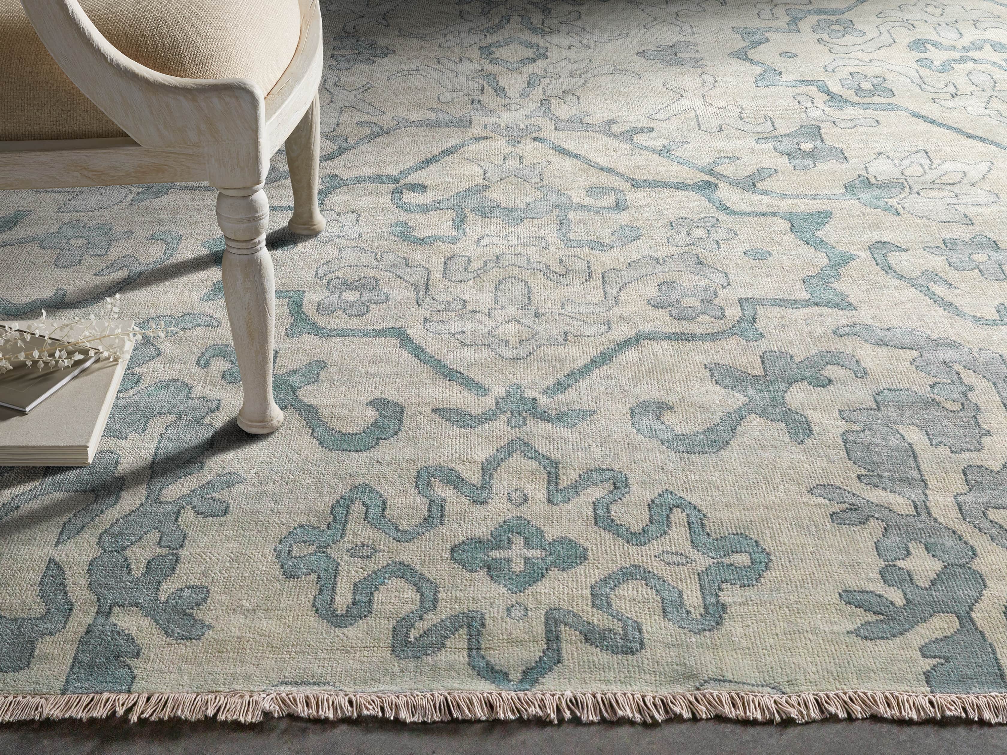 Kagiso 9' X 13' Hand Knotted Medallion Rug In Blue, slide 1 of 3