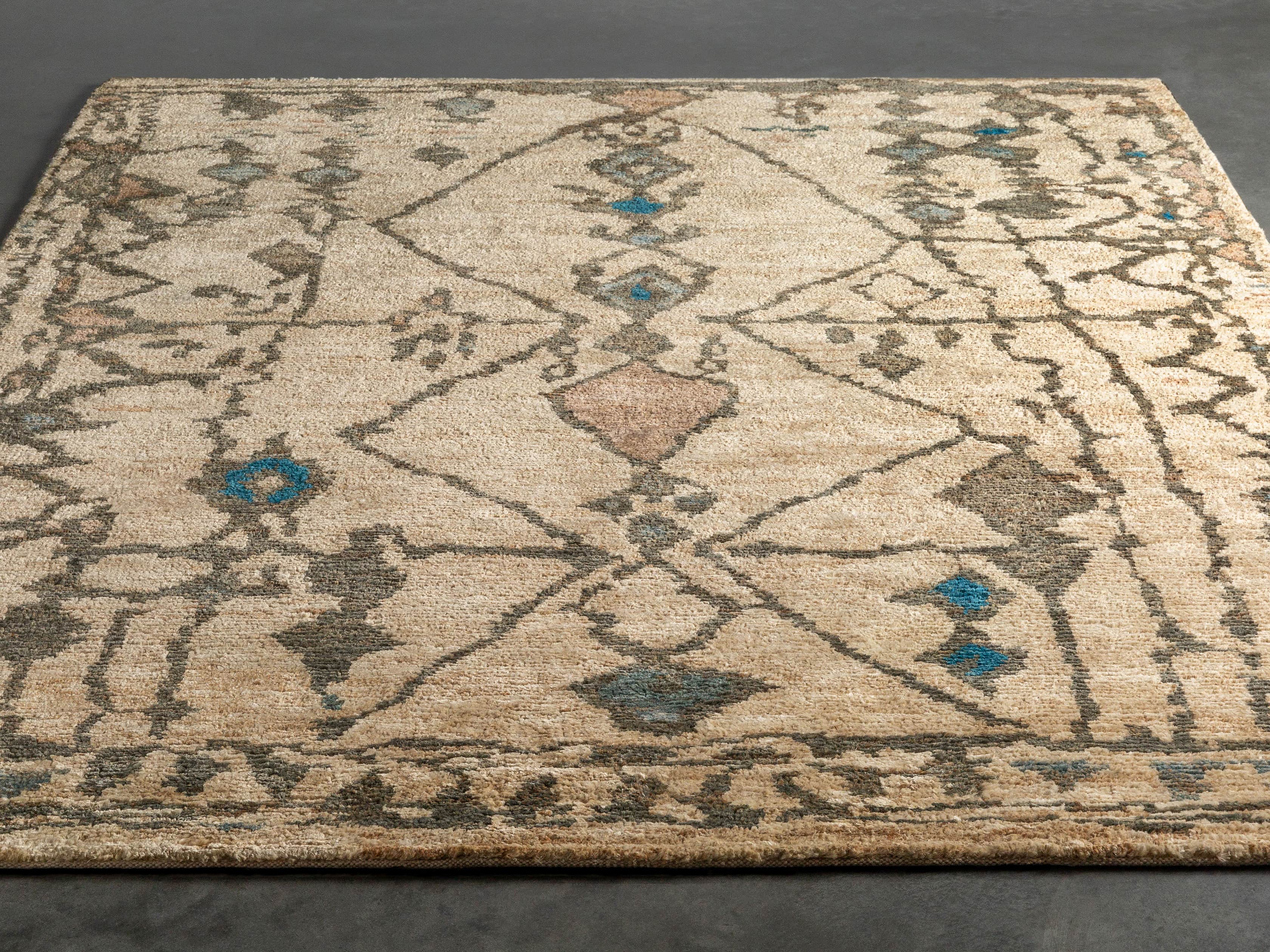 Naria 6' x 9' Hand-Knotted Rug in Turquoise, slide 2 of 6