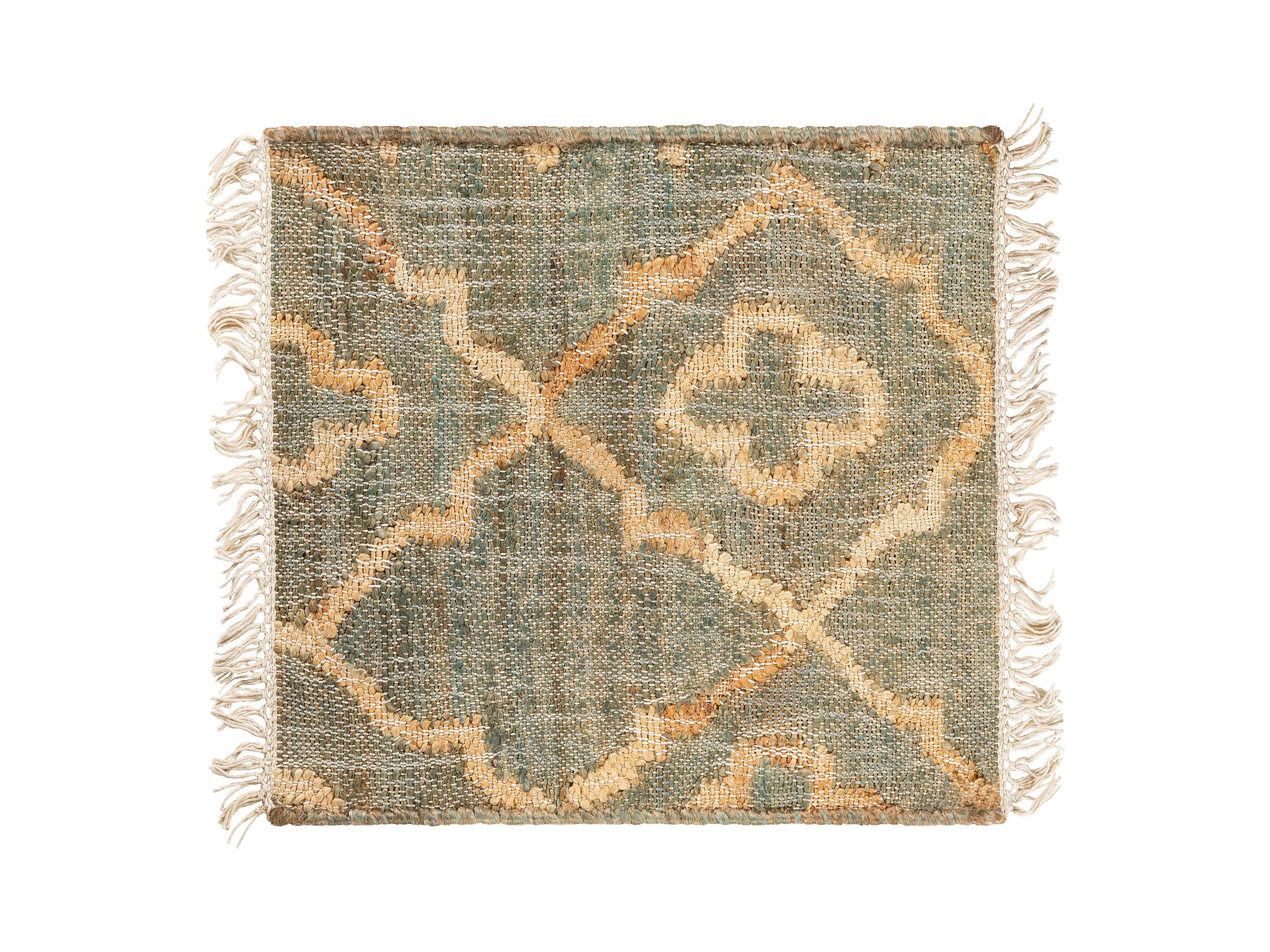 Rosine Natural Fiber Medallion 18" Rug Swatch In Moss