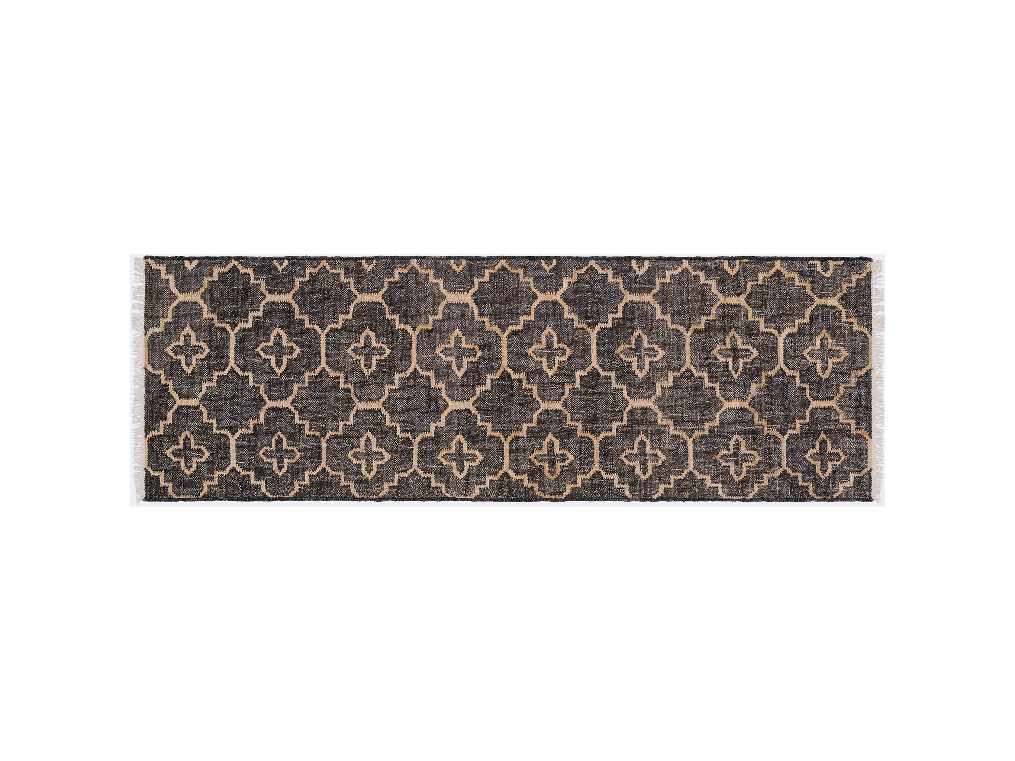 Rosine 2' 6" X 8' Natural Fiber Medallion Runner In Black