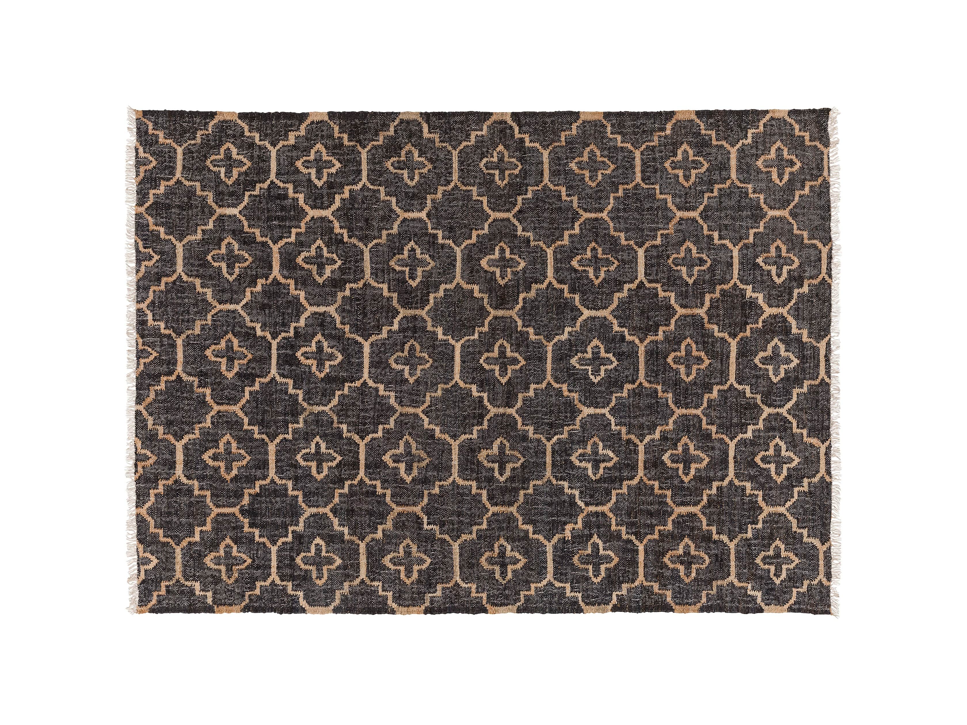 Rosine 8' X 10' Natural Fiber Medallion Rug In Black