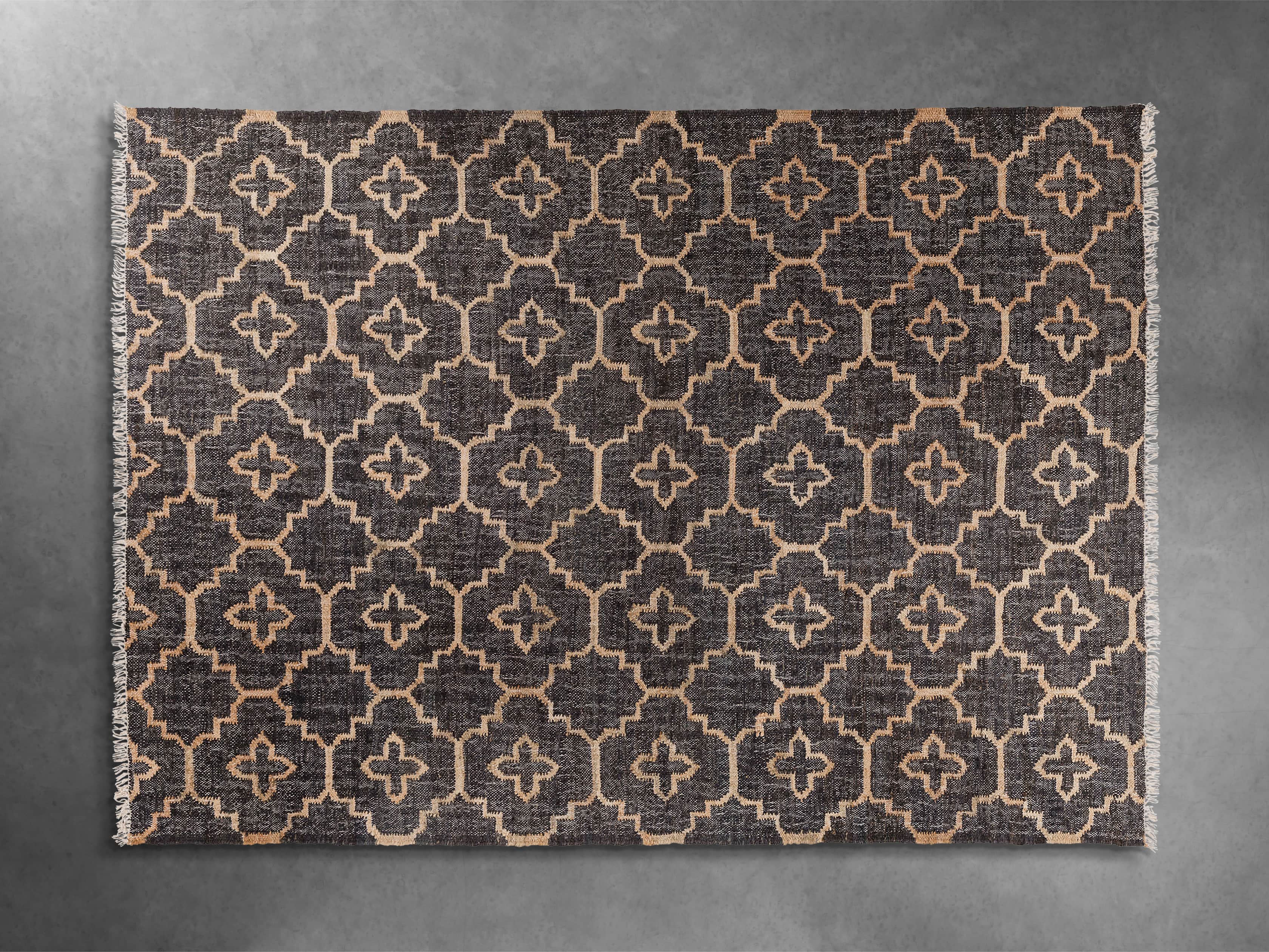 Rosine 8' X 10' Natural Fiber Medallion Rug In Black
