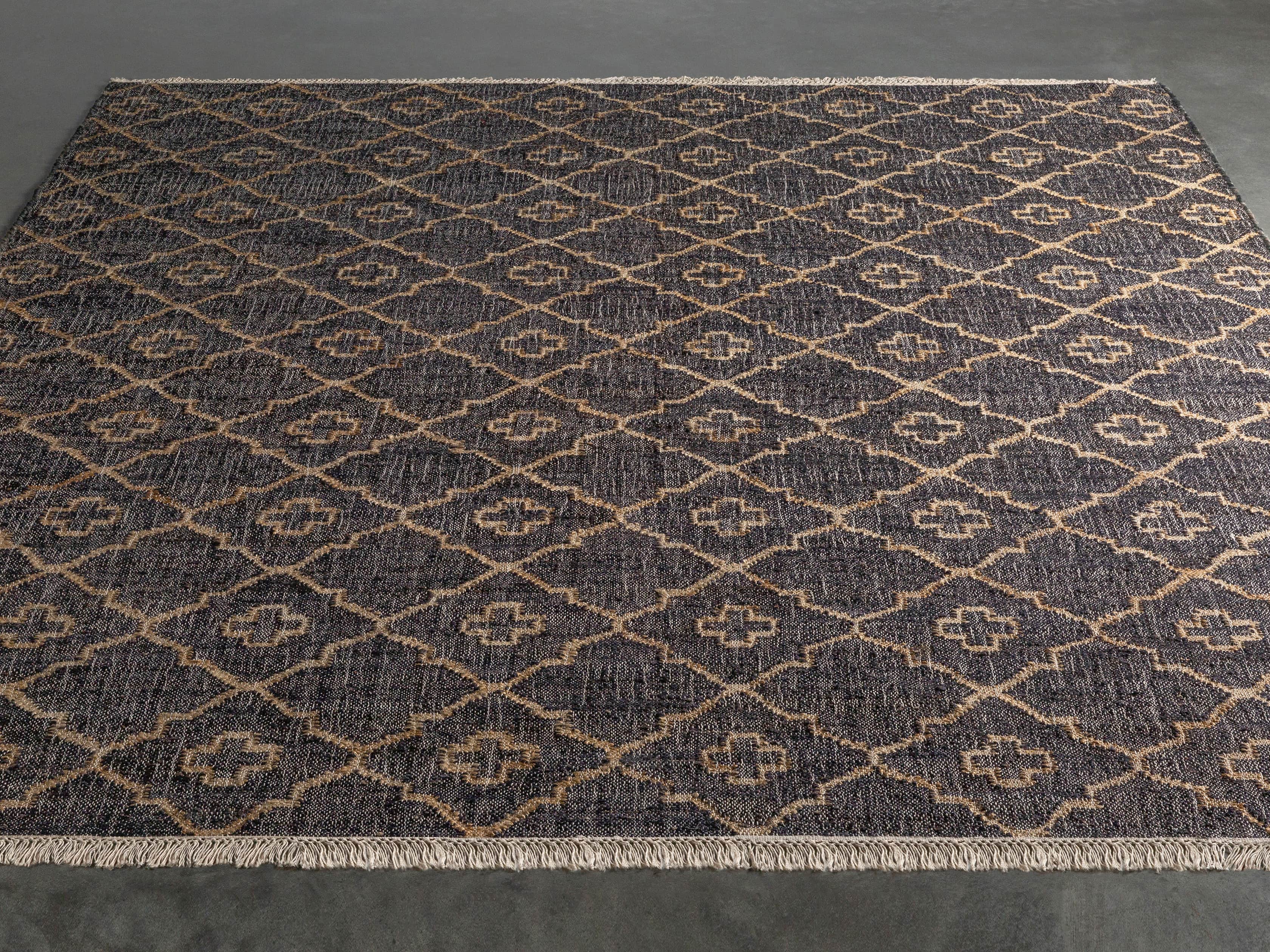 Rosine 8' X 10' Natural Fiber Medallion Rug In Black
