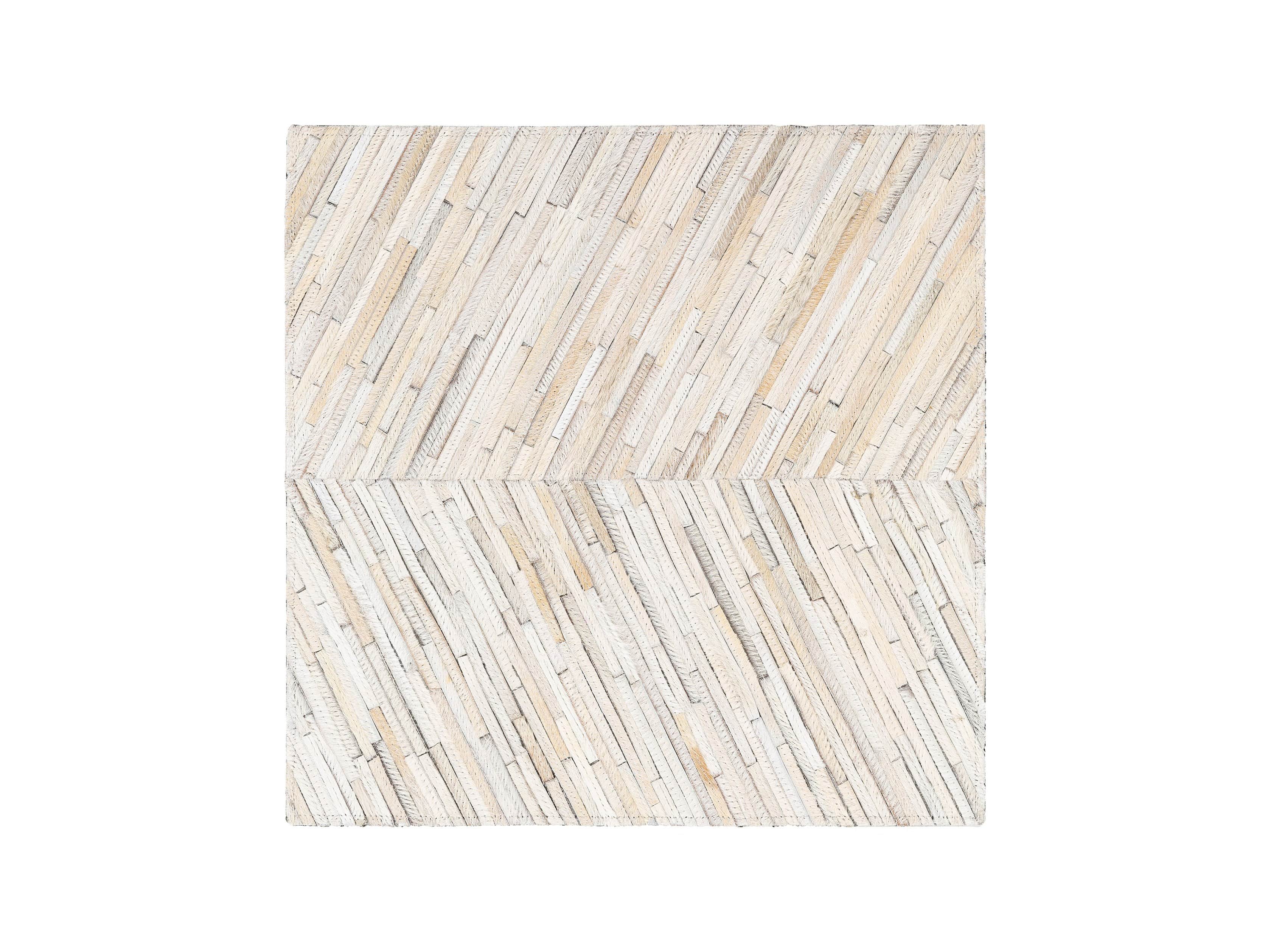 Zander 18" Hair on Hide Ivory Rug Swatch, slide 1 of 1