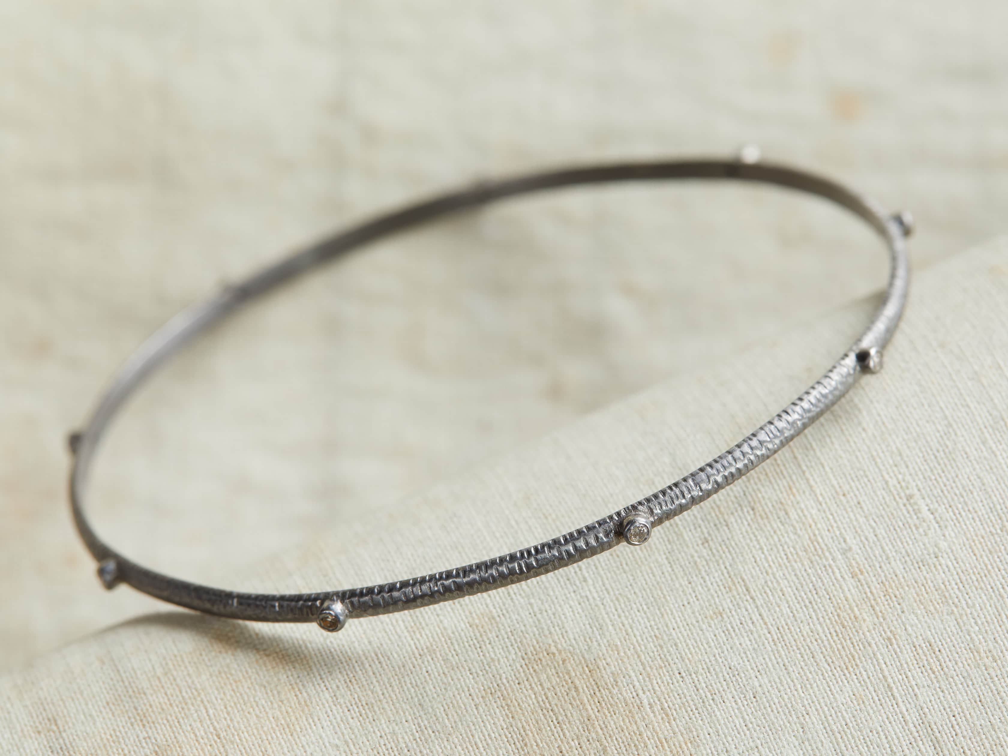 Oxidized Diamond Bangle, slide 1 of 2