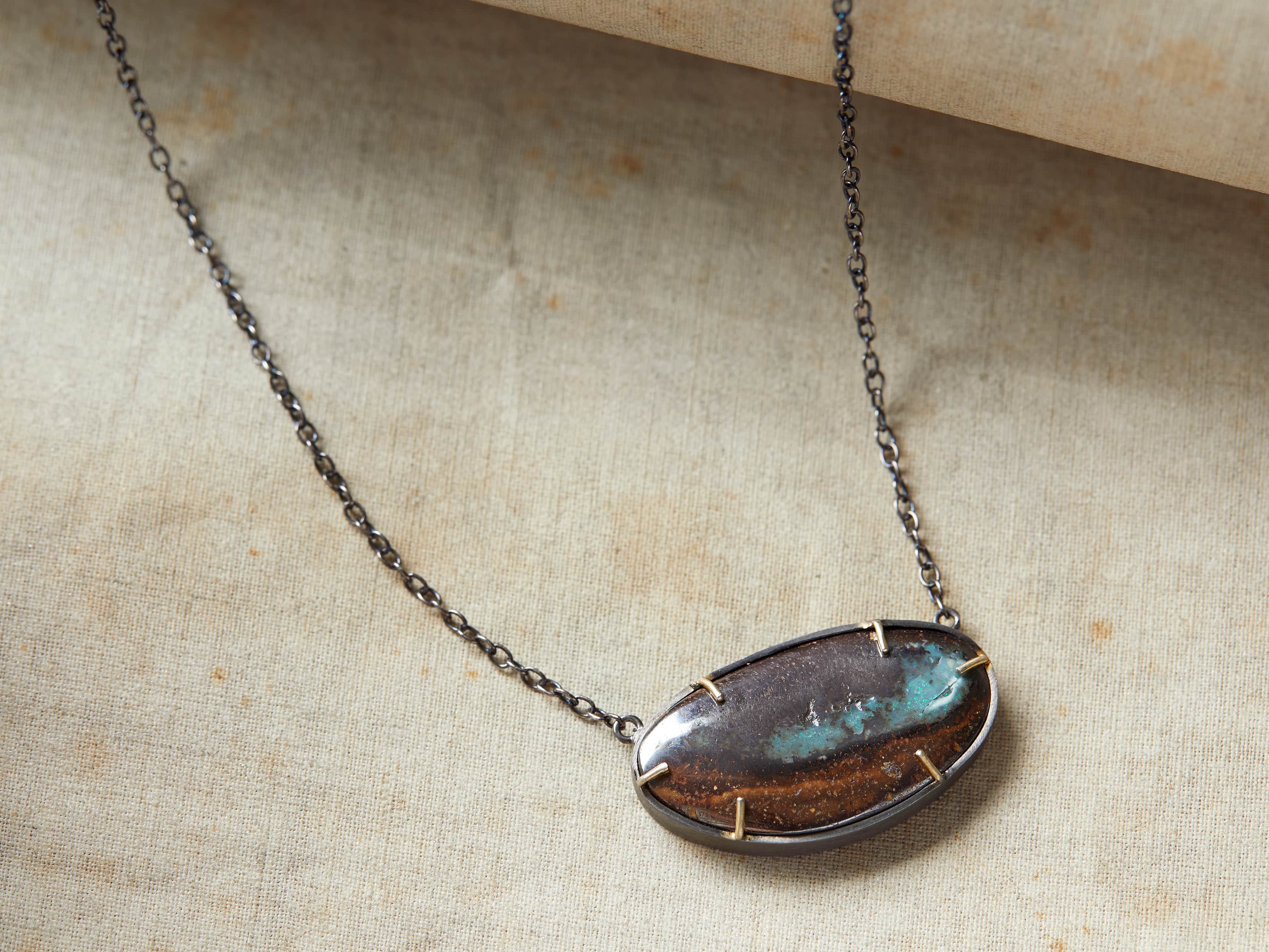 Boulder Opal Necklace, slide 1 of 3