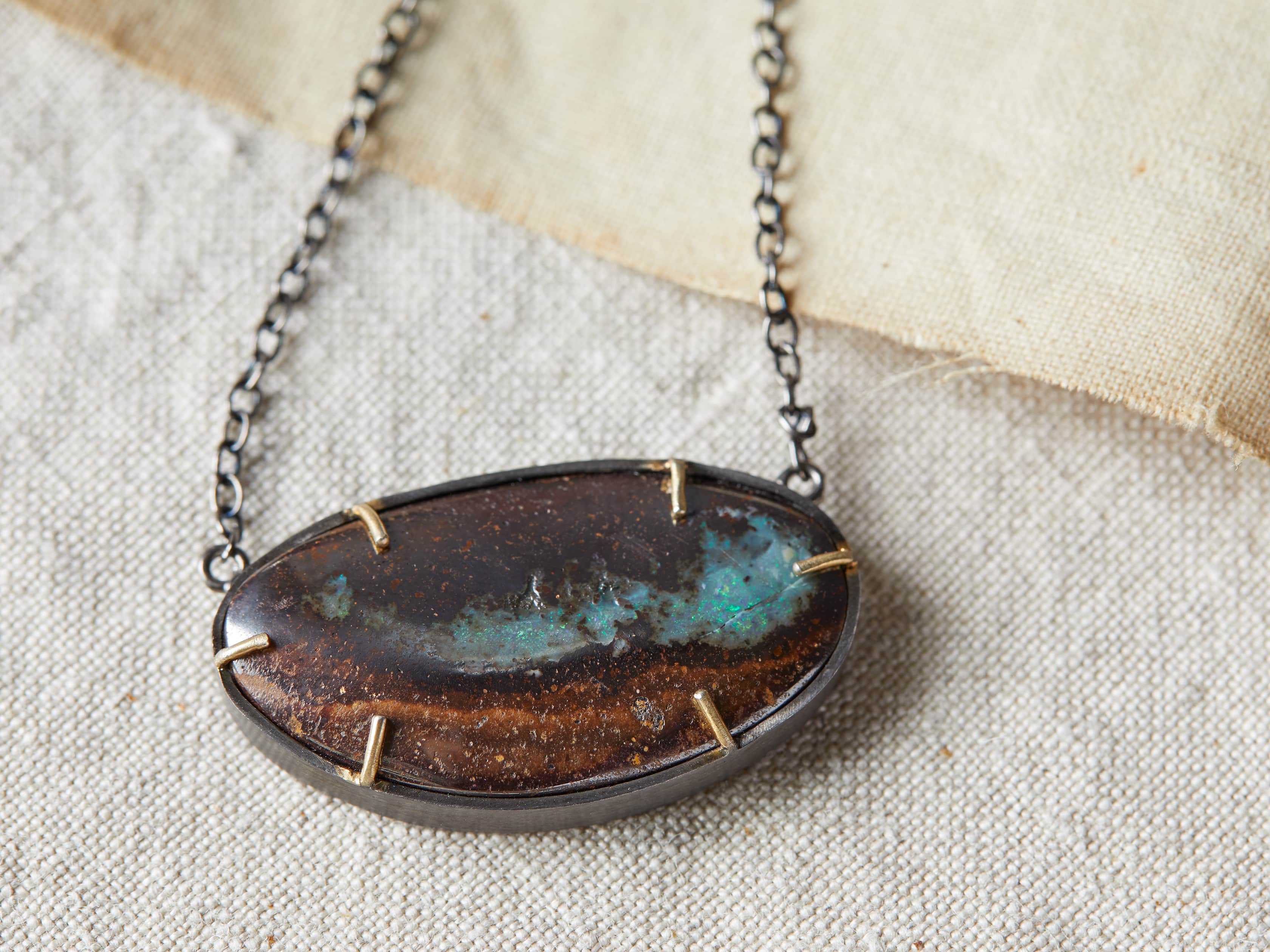 Boulder Opal Necklace, slide 2 of 3