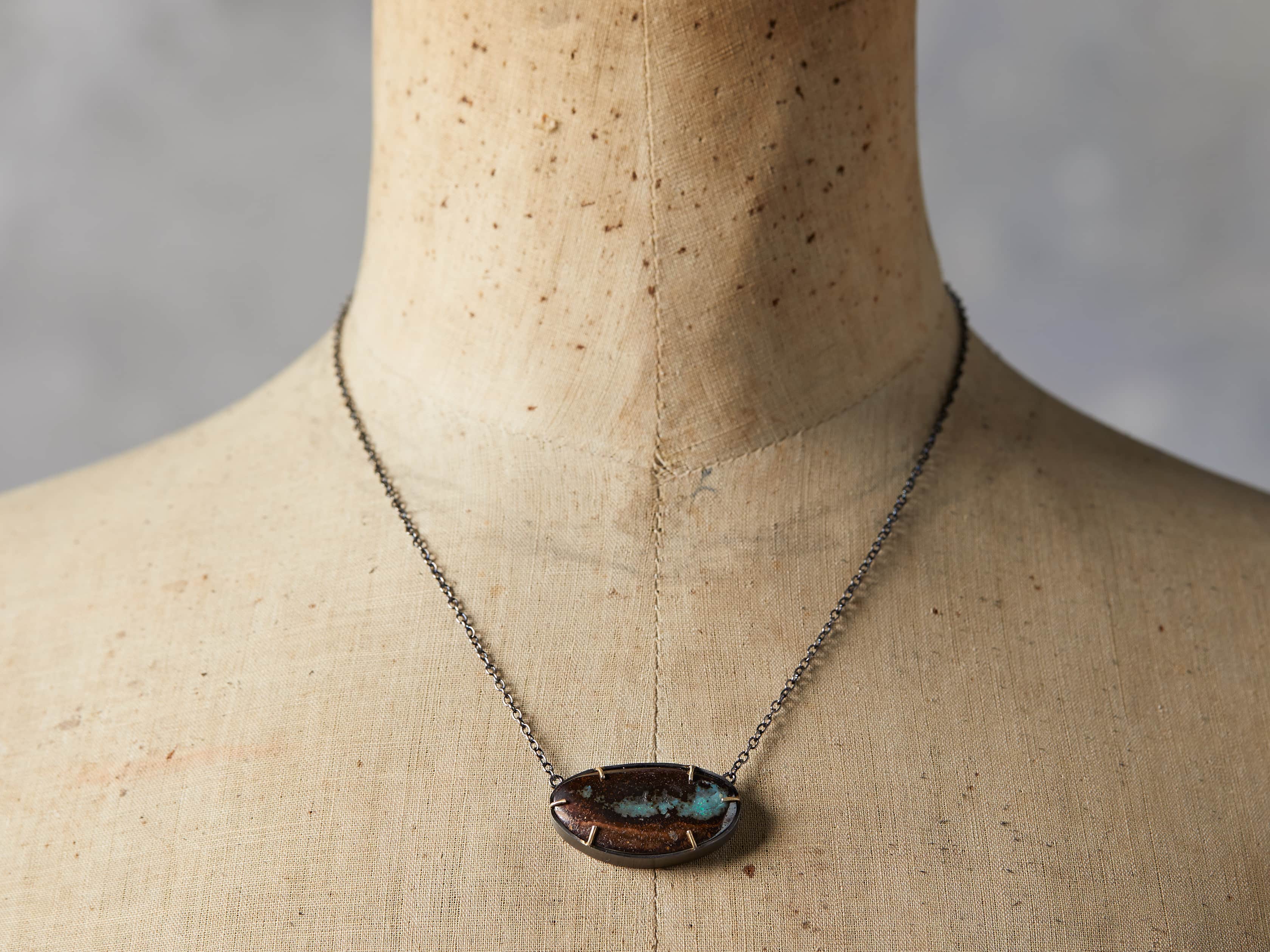 Boulder Opal Necklace, slide 3 of 3