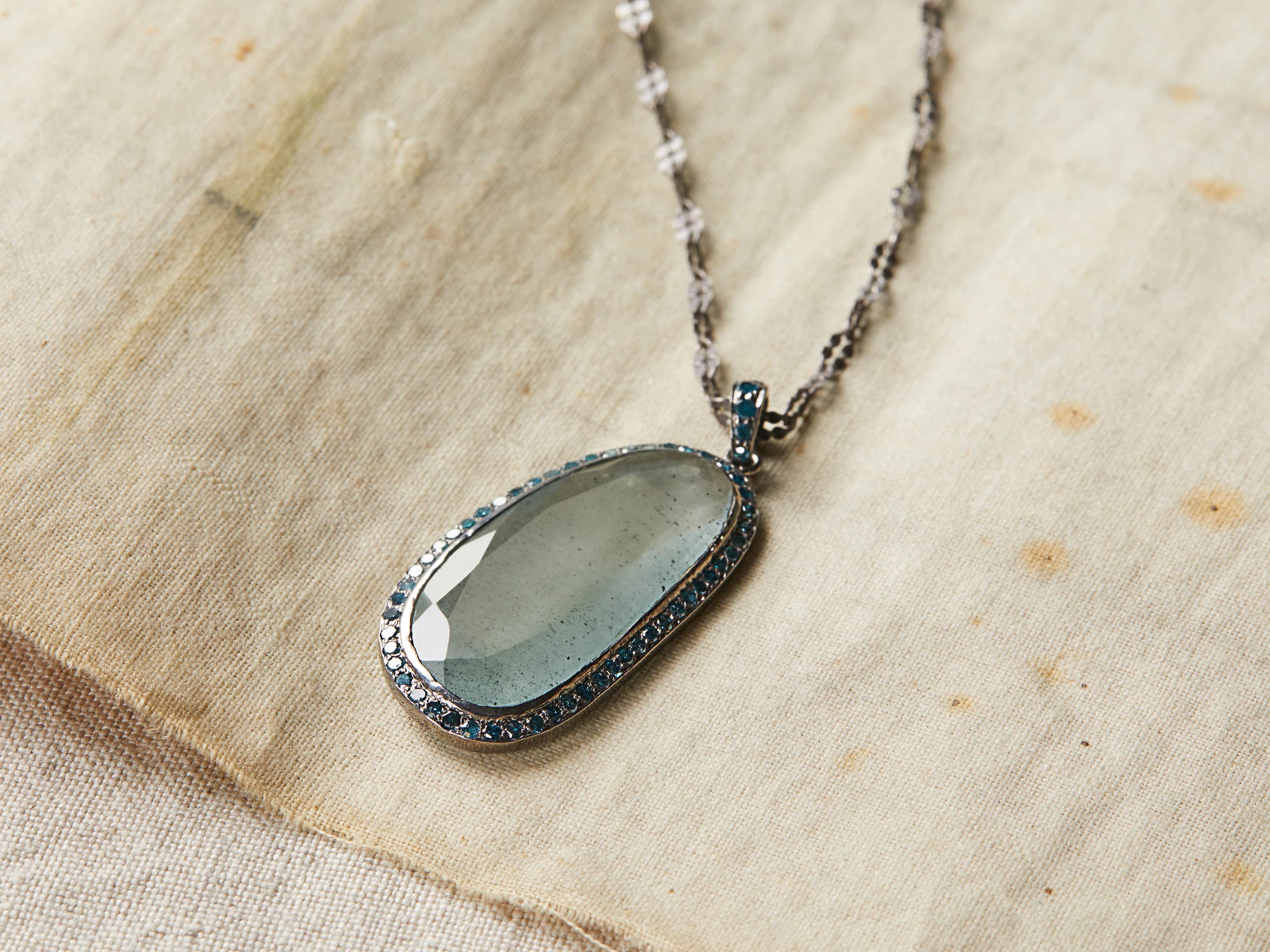 Diamond and Aqua Necklace