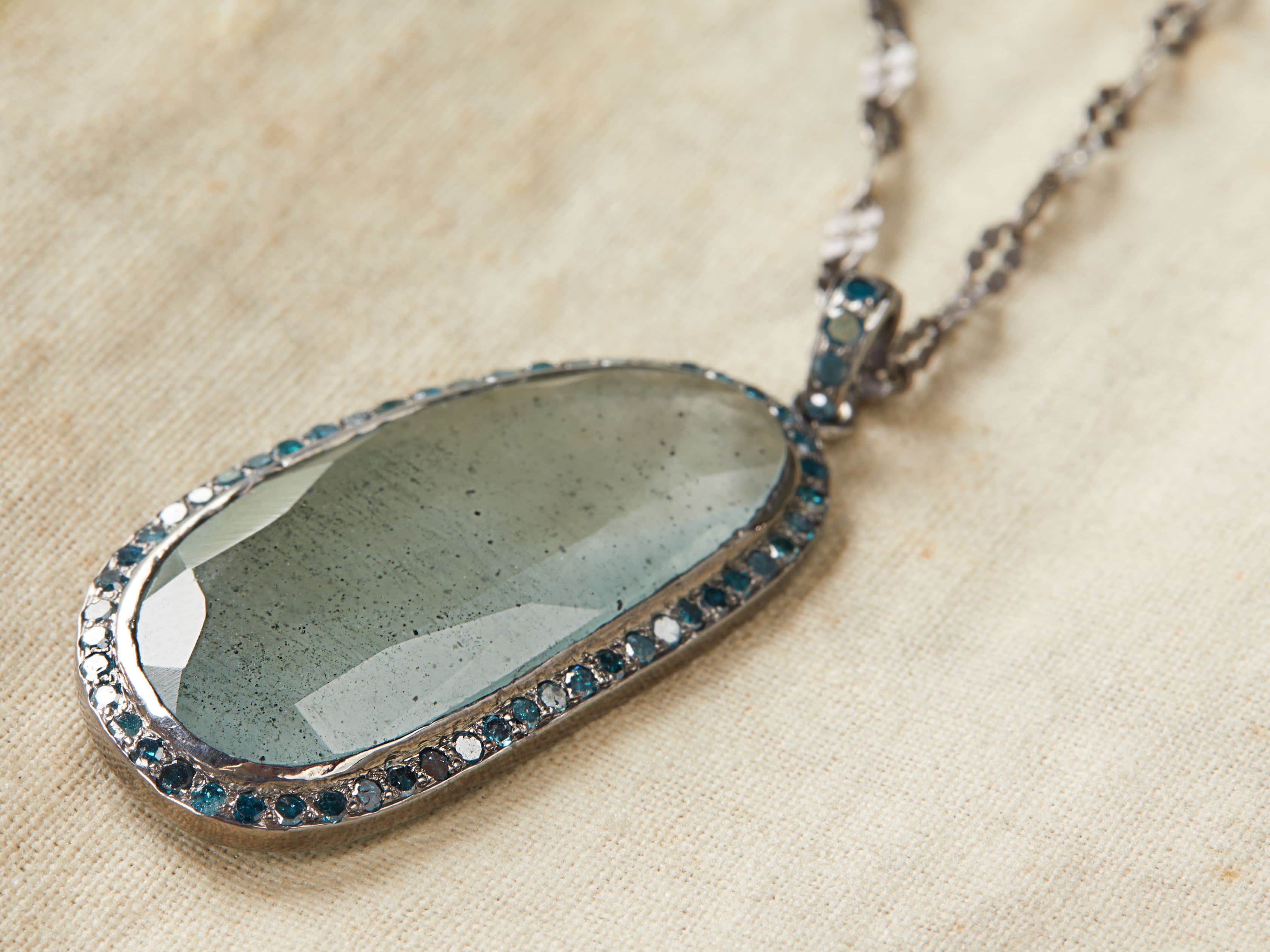 Diamond and Aqua Necklace