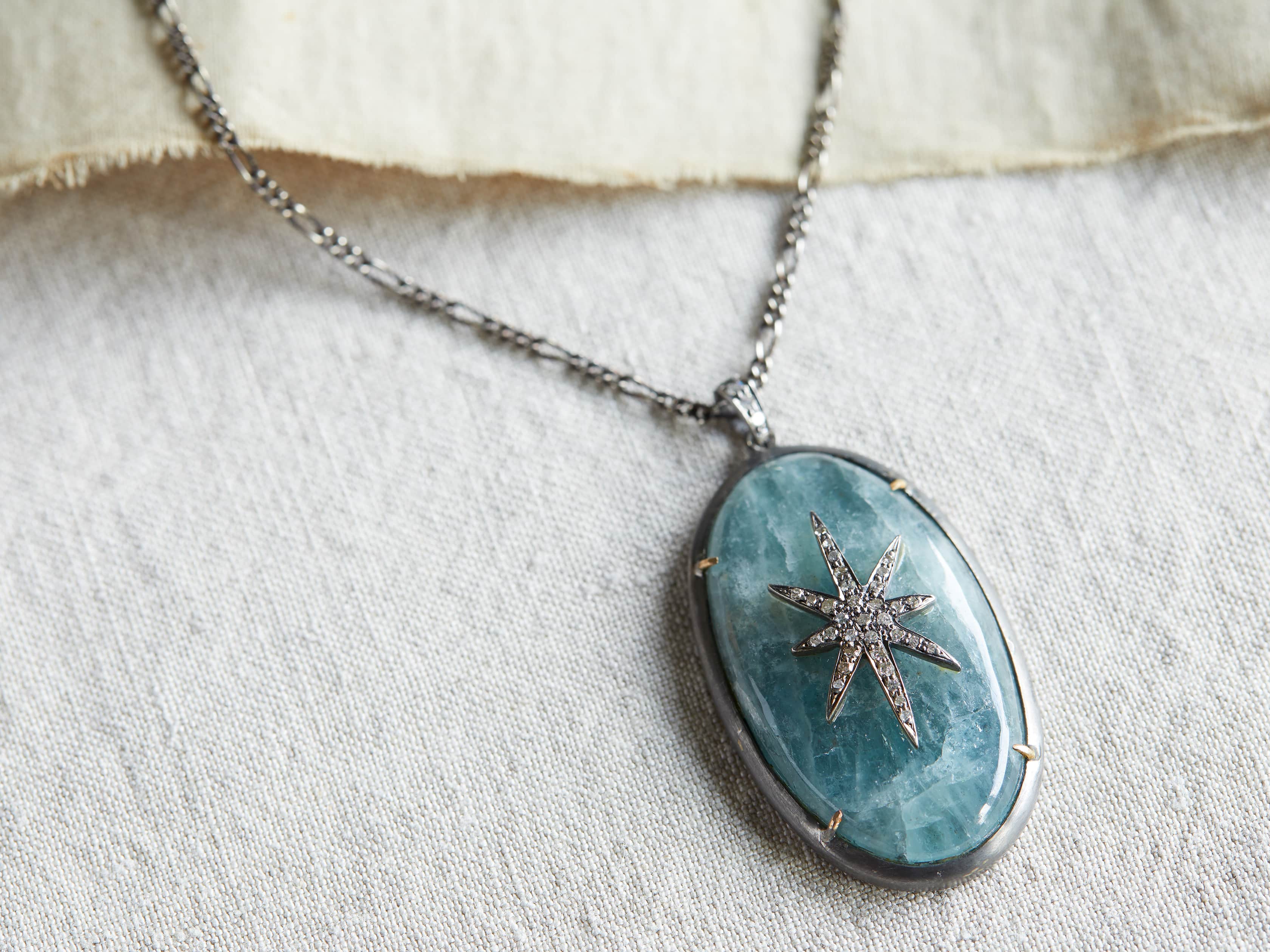 Aquamarine Diamond Necklace